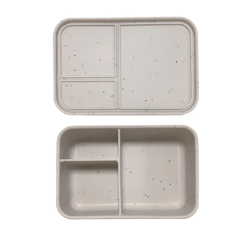 Apollo Silicone Bento Box - 3 Compartment Rectangle Lunch Container with Confetti Design | Perfect for Meal Prep, School Lunches & Office Snacks