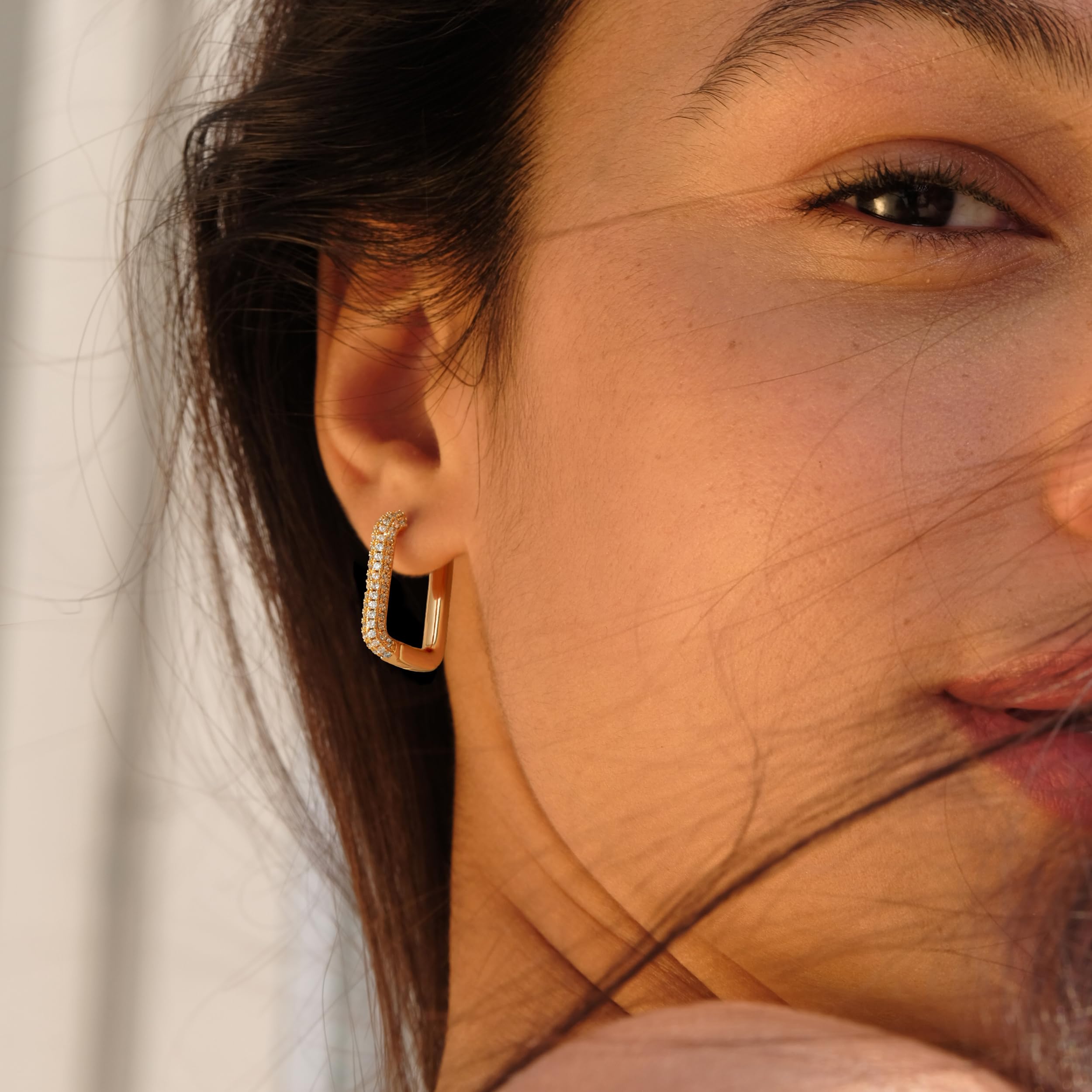 VACRONA 14k Gold Plated Cubic Zirconia Huggie Hoop Earrings - Tiny Lightweight Small Hoops for Women, Perfect for Everyday Wear, Parties & Gifts