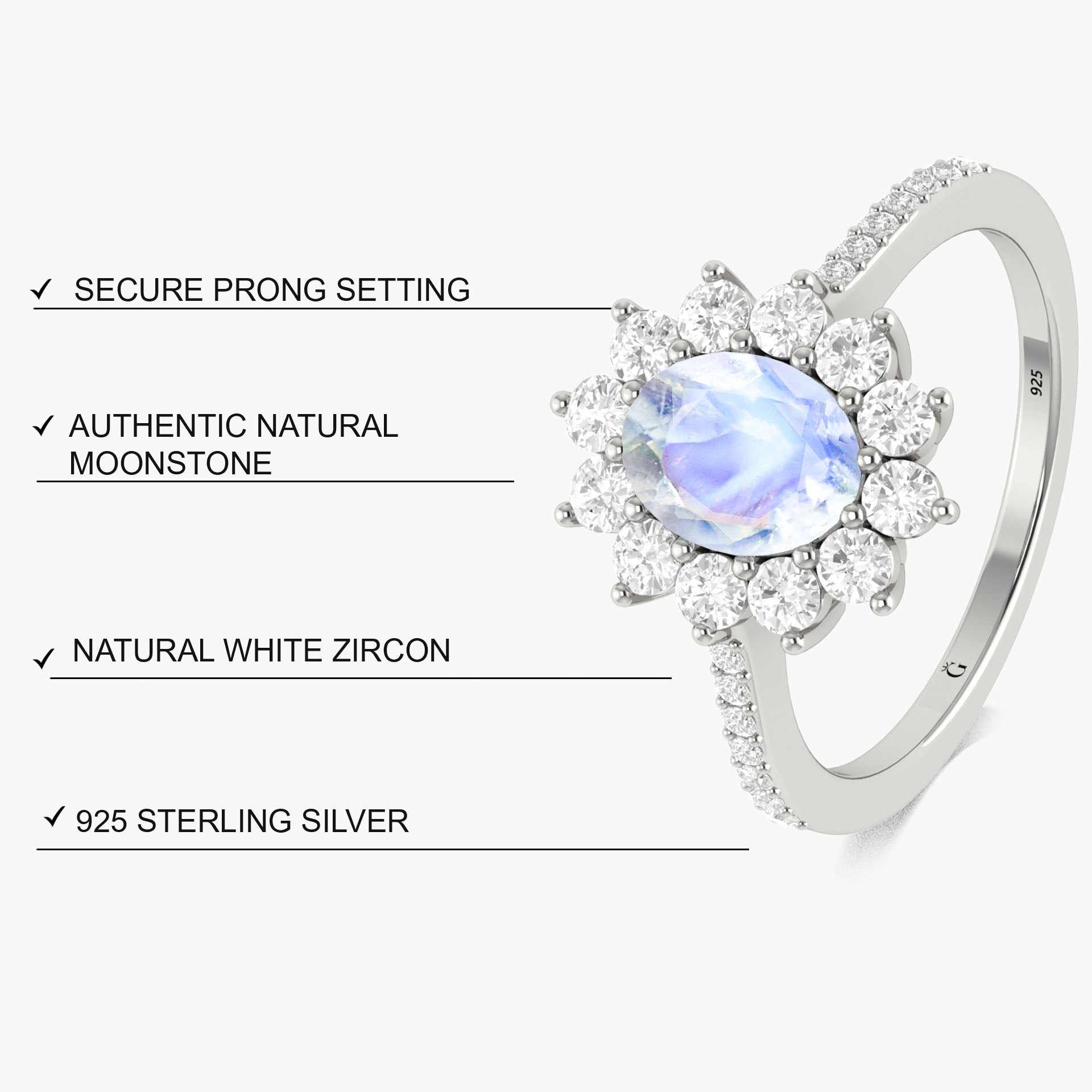 Stunning White Rainbow Moonstone Gold Wedding Ring for Women - Elegant Bridal Jewelry for Engagement, Anniversary & Special Occasions