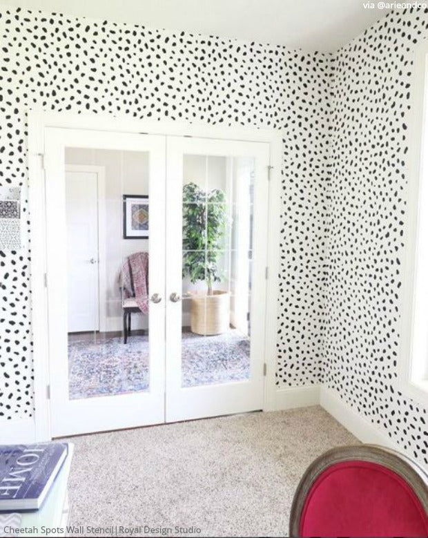Cheetah Spots Wall Stencil - Reusable DIY Painting Template for Home Decor, Kids Room & Nursery - Create Wild Animal Prints on Walls, Furniture & Crafts