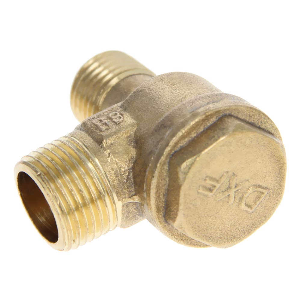 Othmro 2Pcs 2-Way Brass Air Compressor Check Valve - 0.63x0.55 Inch Male Threaded Pneumatic Non-Return Valve - for Air Tools, HVAC Systems & Industrial Machinery Accessories