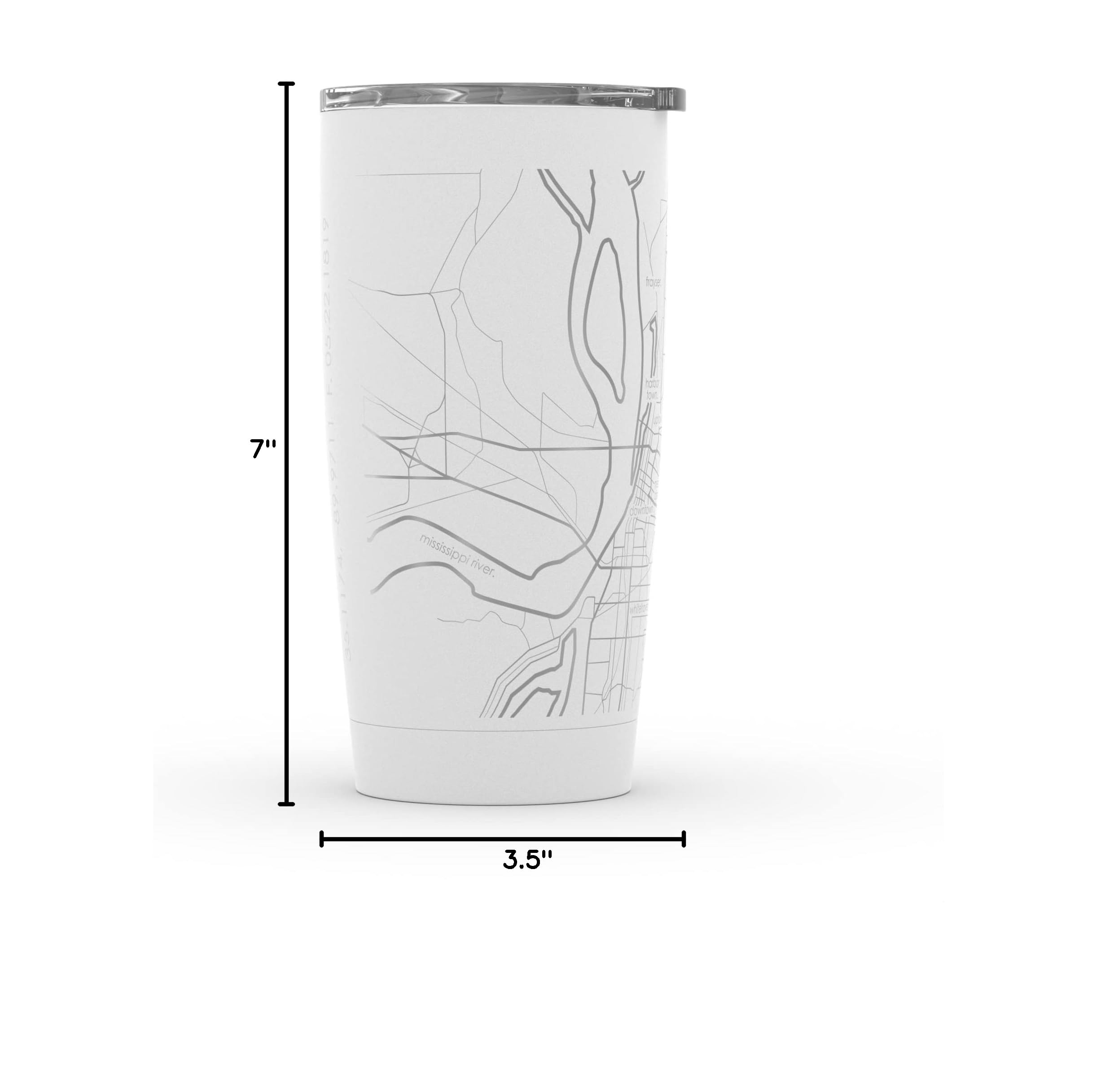Personalized Memphis Tennessee Map Stainless Steel Tumbler - 20oz Insulated Travel Mug with Engraved City Design - Perfect for Coffee, Tea & Outdoor Adventures (White)