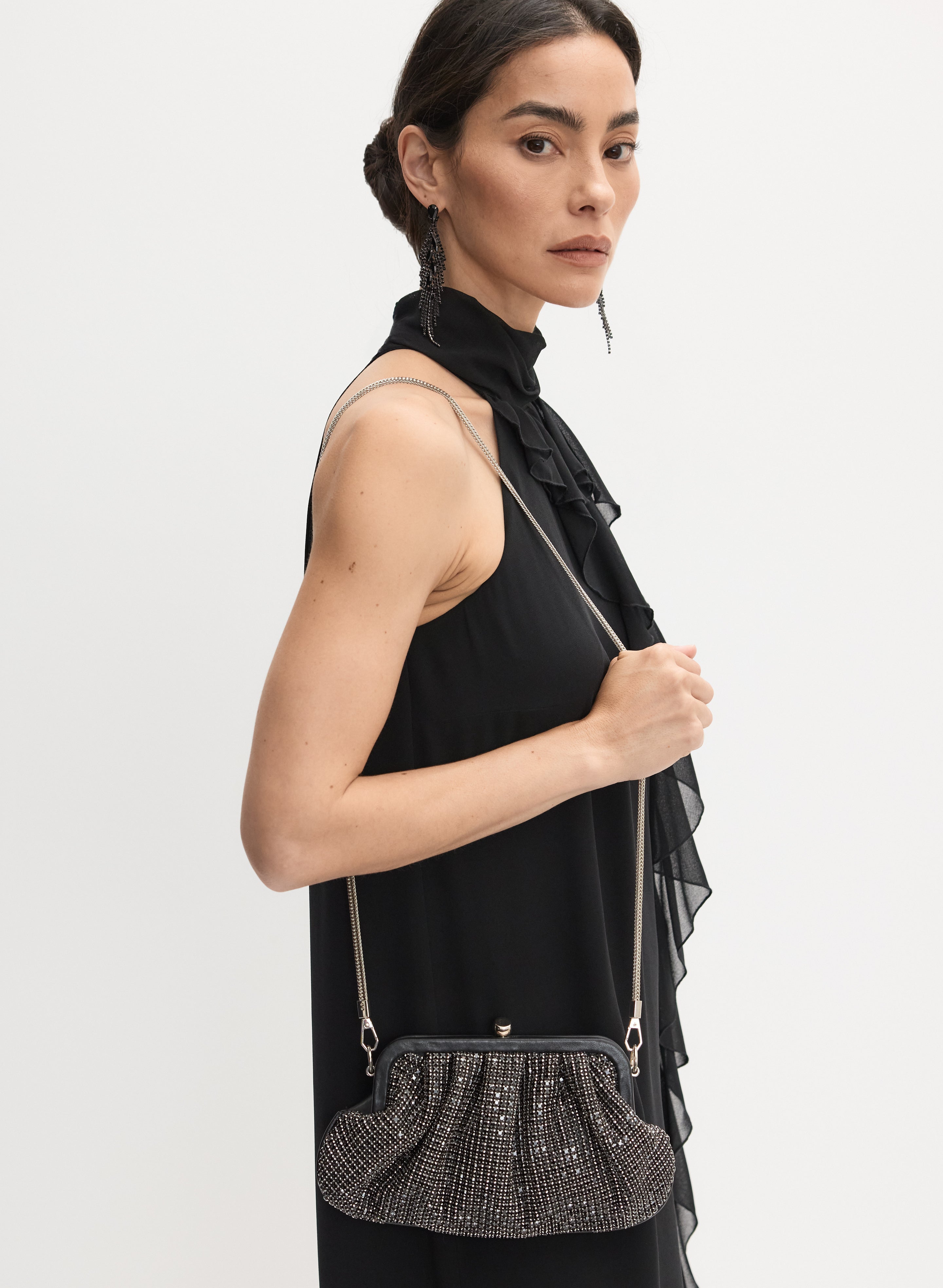 Elegant Crystal Embellished Evening Clutch Purse for Women - Perfect for Weddings, Parties & Special Occasions