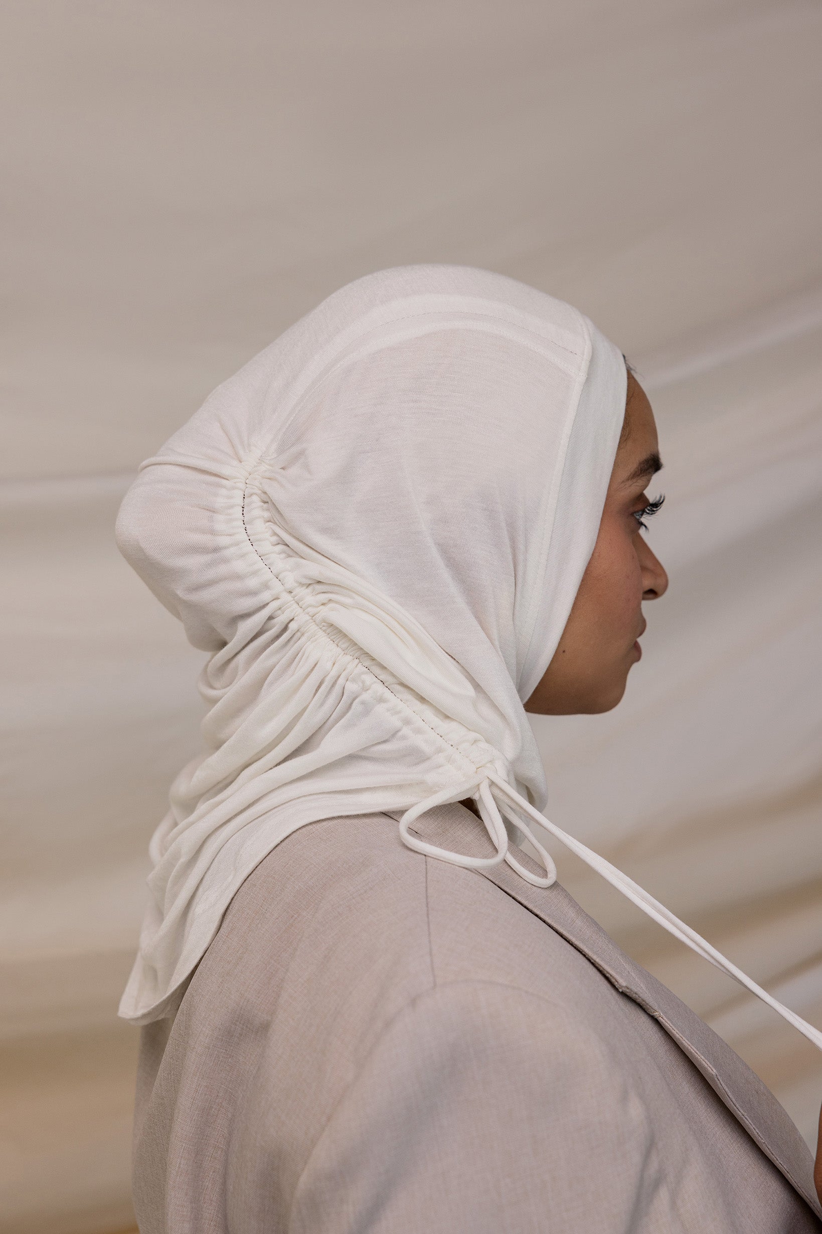 Pure White Ruching Lite - Elegant Stretch Fabric for Dresses, Tops & Skirts | Perfect for Weddings, Parties & Special Occasions