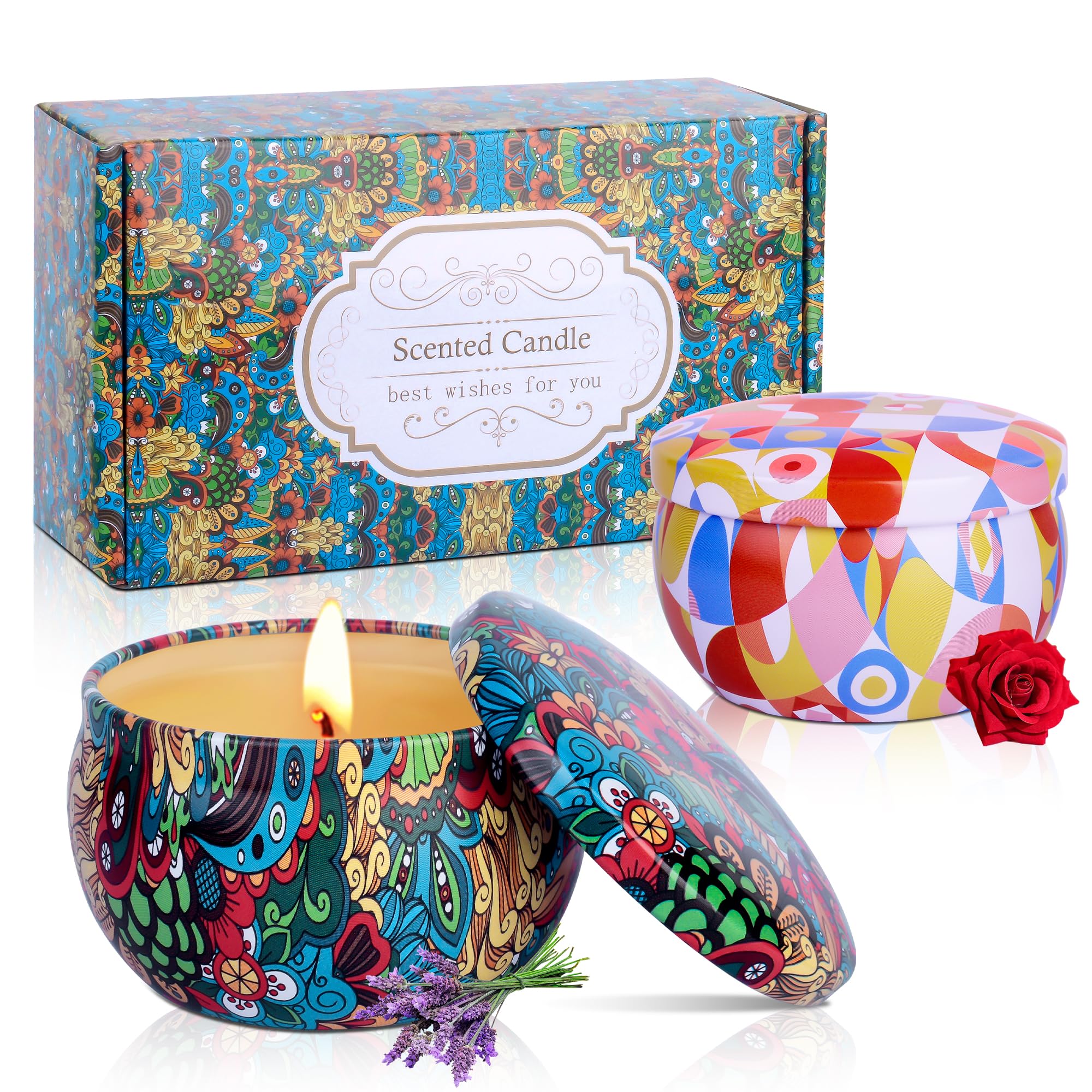 Aromatherapy Candles Gift Set - 2 Pack Scented Candles for Women, Home Spa & Yoga Relaxation
