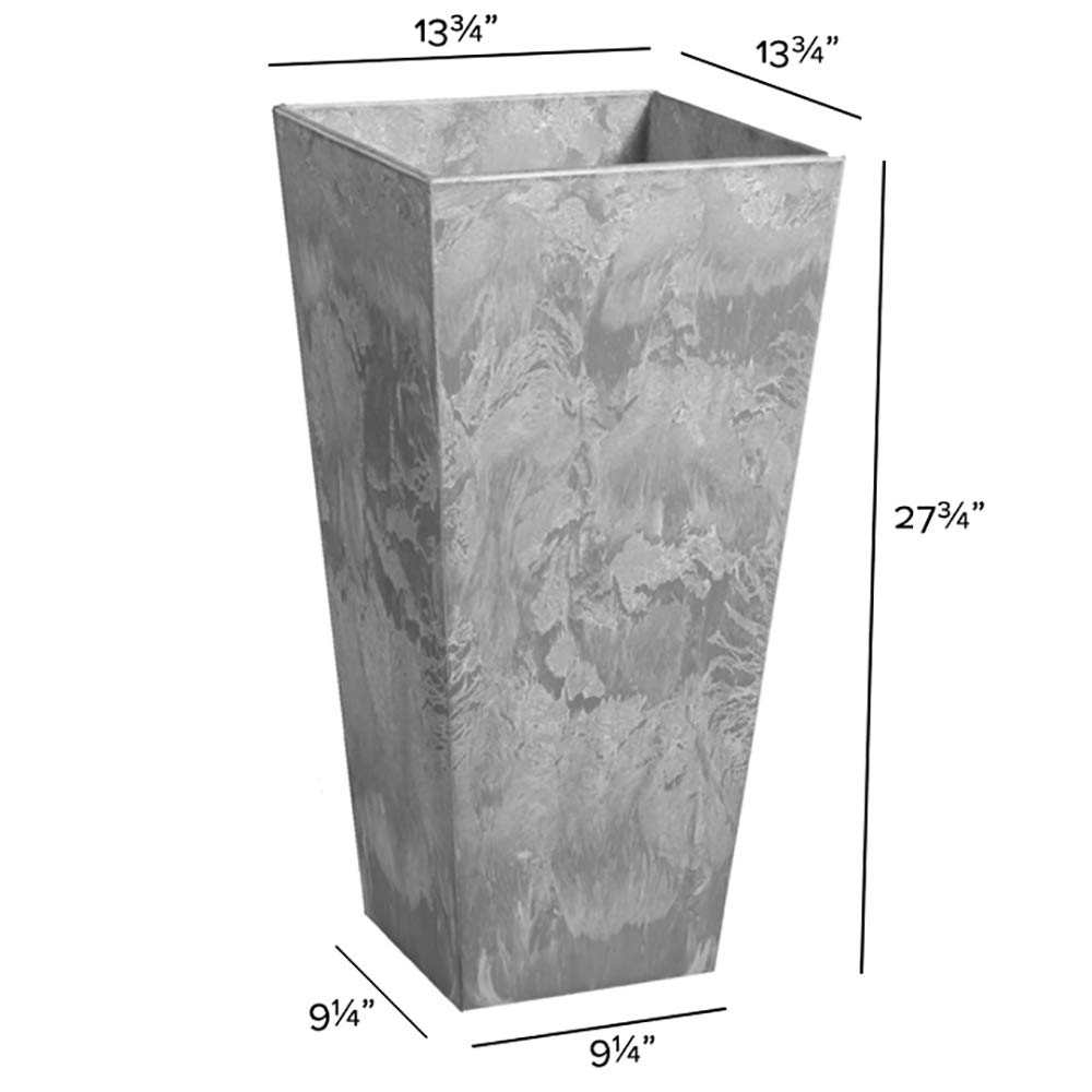 ArtStone 35270.01 Ella Tall Planter - 27.5 Inch Indoor/Outdoor Flower Pot - Modern Gray Cement Planter for Home, Garden, Patio & Office Decor
