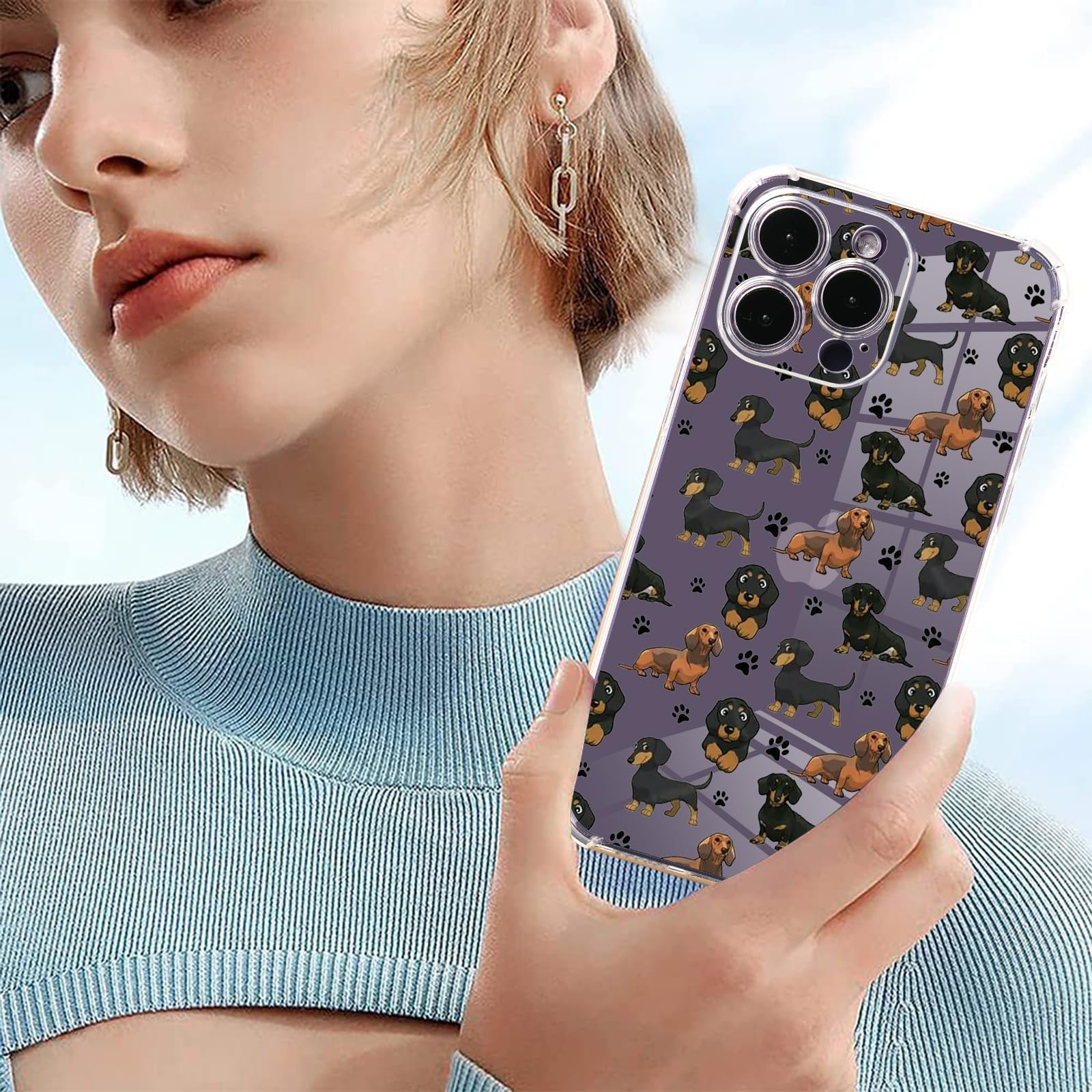 **Dachshund Paws Design Clear Soft TPU Protective Case for iPhone 11 Pro Max (6.5
