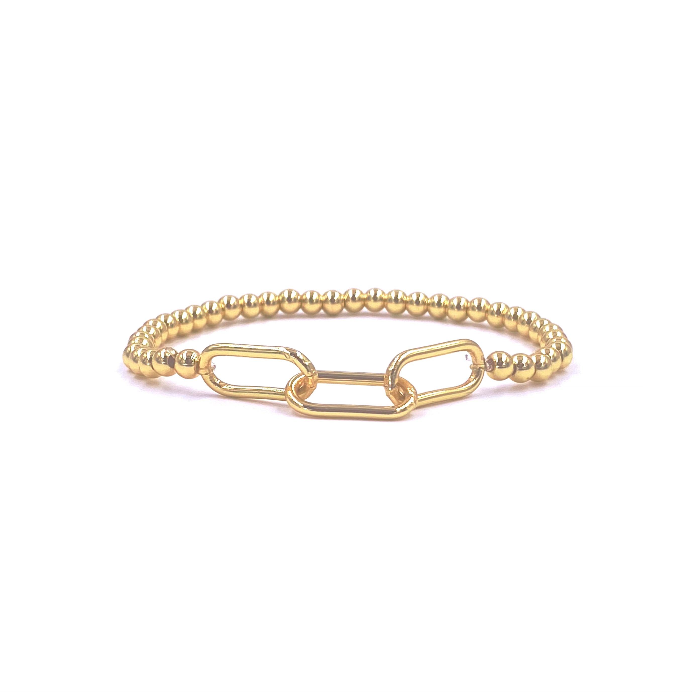 Ashley Gold Stainless Steel Beaded Ball Mixed Link Bracelet - Elegant Gold Plated Jewelry for Women, Perfect for Parties, Weddings & Everyday Wear