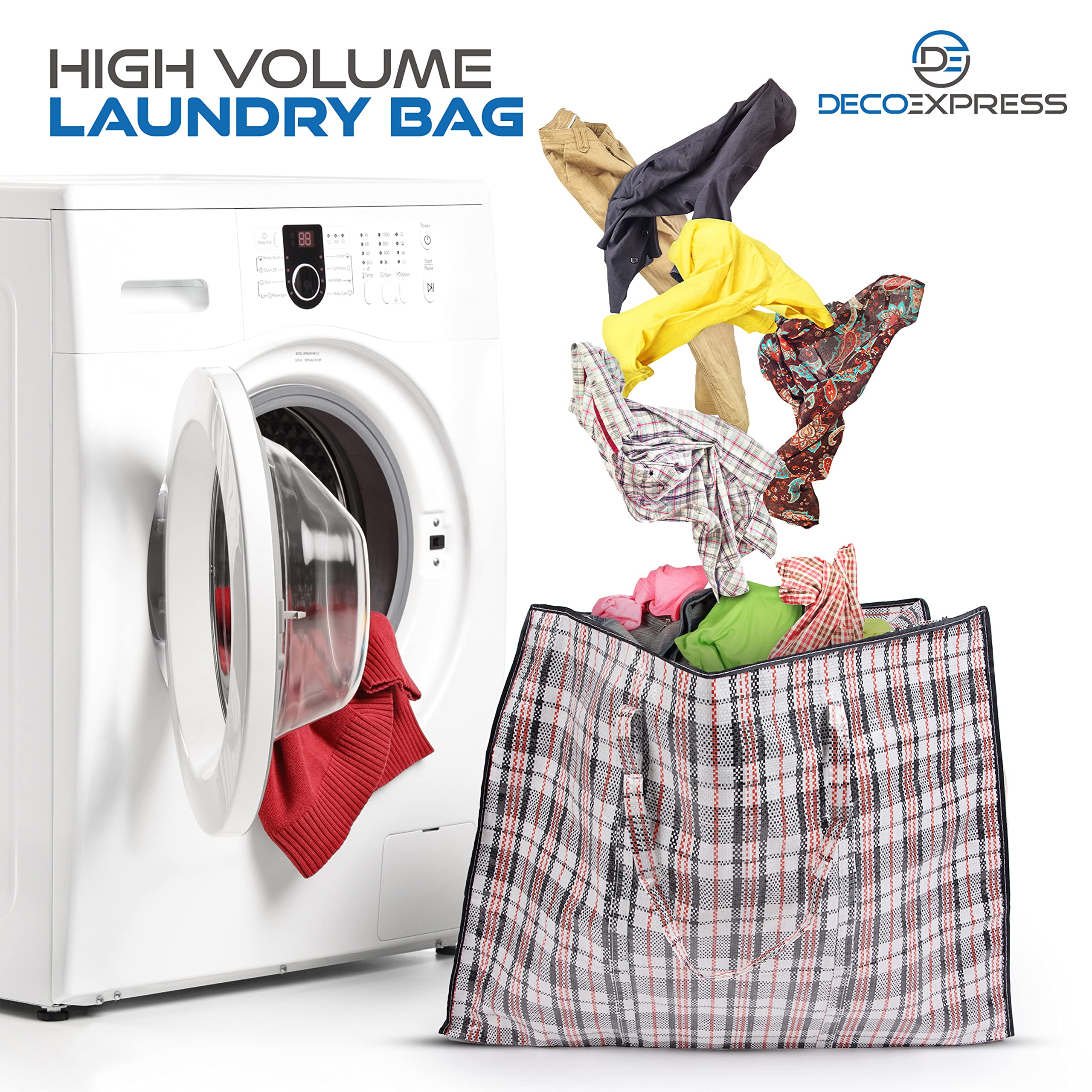 Extra Large Heavy Duty Laundry Storage Bags - 5 Pack Reusable Zippered Nylon Organizers for Clothes, Wardrobe & Moving | Perfect for Travel, College Dorm, Home Organization & Closet Storage