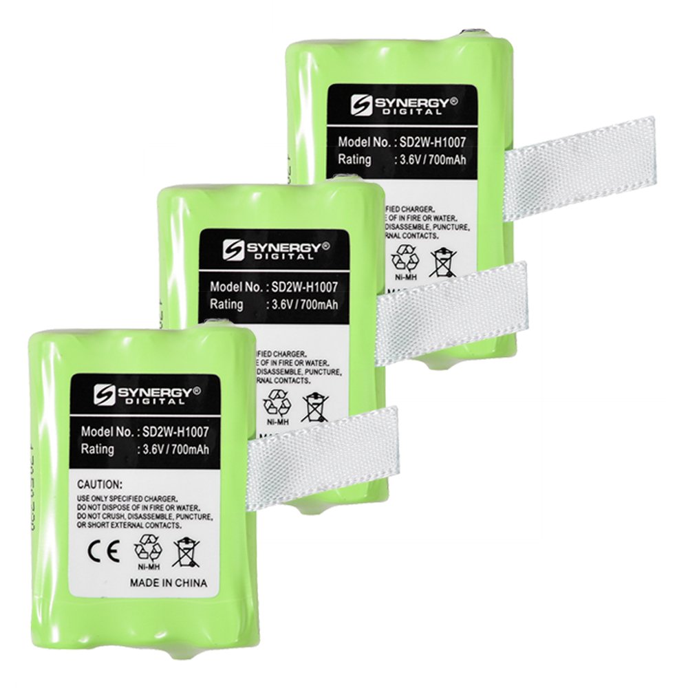 Synergy Digital 2-Way Radio Batteries for Motorola FV700 - Ni-MH 3.6V 700mAh High Capacity Rechargeable Battery Pack (3-Pack) - Perfect for Business, Security, and Outdoor Communication