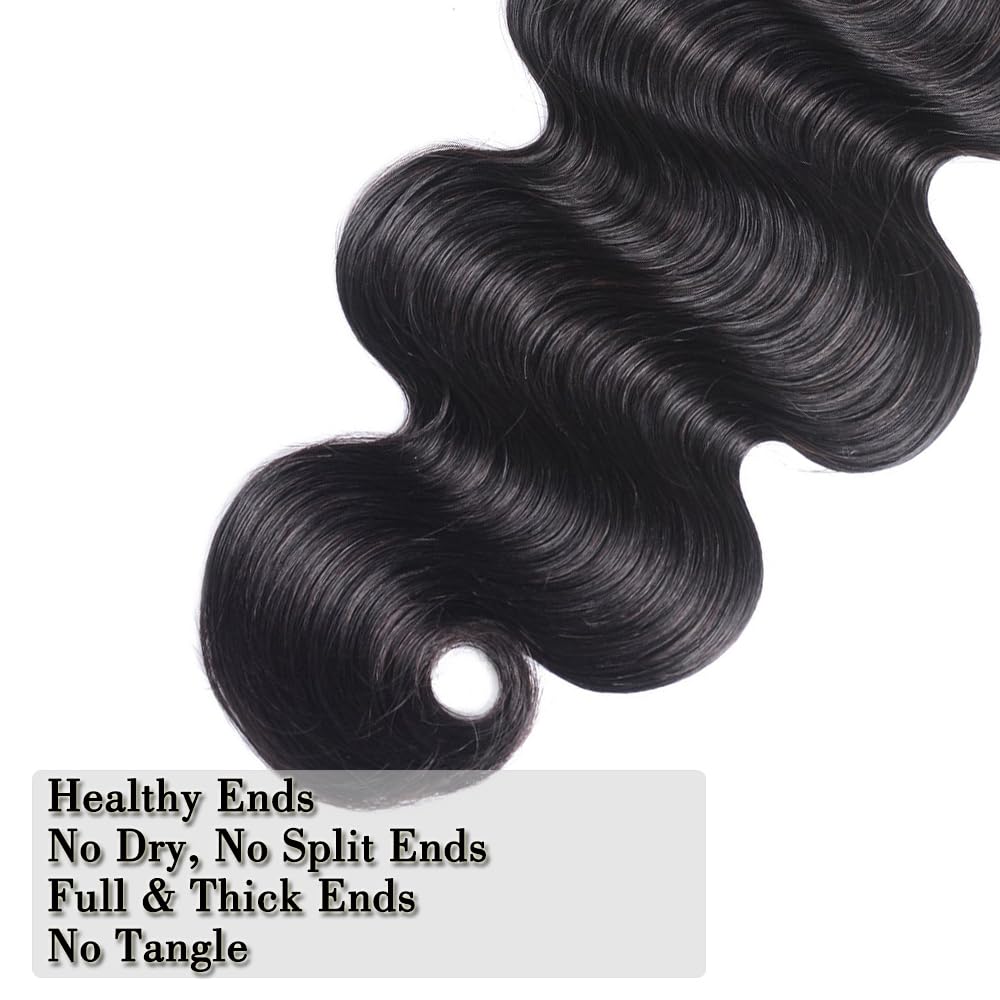 12A Brazilian Virgin Human Hair Bundles 22-28 Inch Body Wave Hair Extensions 400g Unprocessed 4-Piece Set for Quick Weave - Natural Black Wavy Hair for Styling, Volume & Length - Perfect for Daily Wear, Parties & Special Occasions