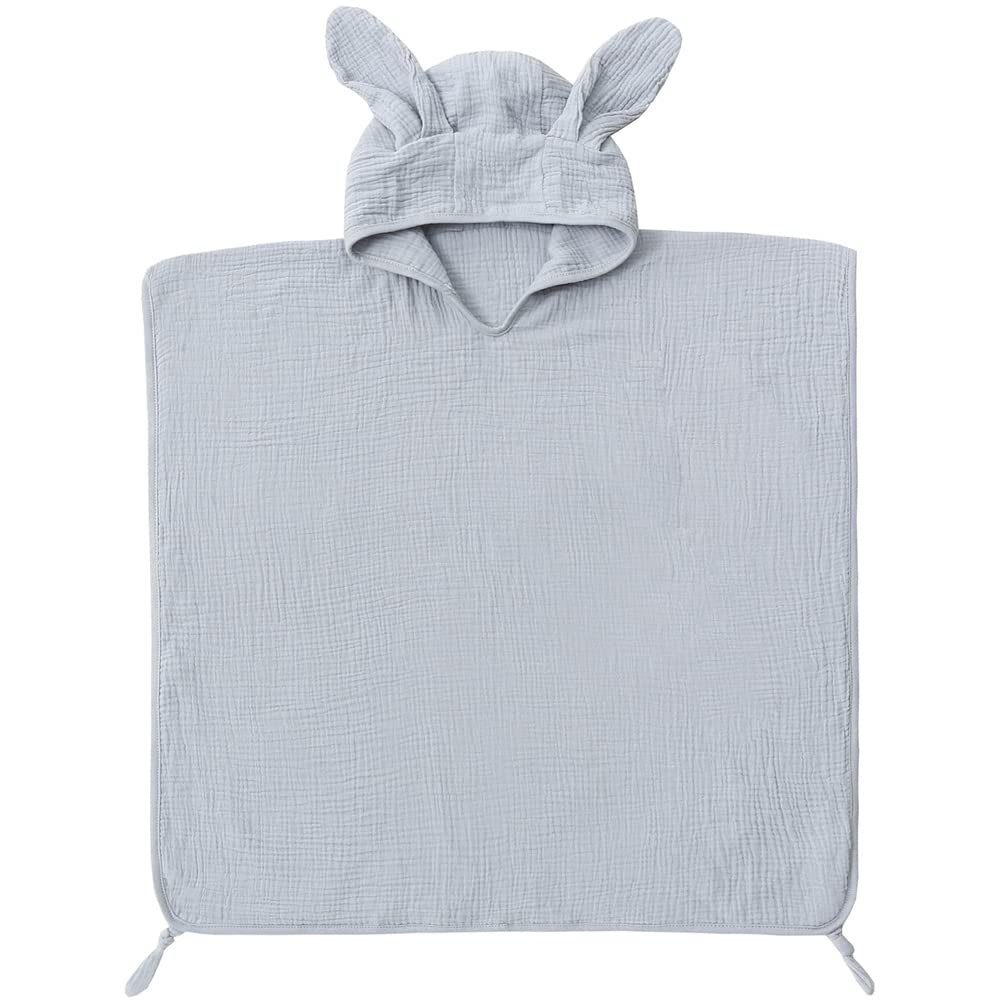 Soft Cotton Gauze Kids Hooded Cloak Bath Towel - Absorbent Swim Hooded Bathrobe for Boys & Girls - Perfect for Beach, Pool & After-Swim Wrap
