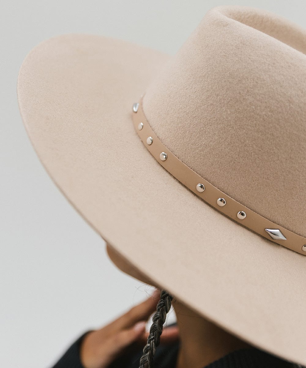 Studded Leather Hat Band for Cowboy Hats - Western Style Accessory for Rodeo, Music Festivals & Outdoor Events
