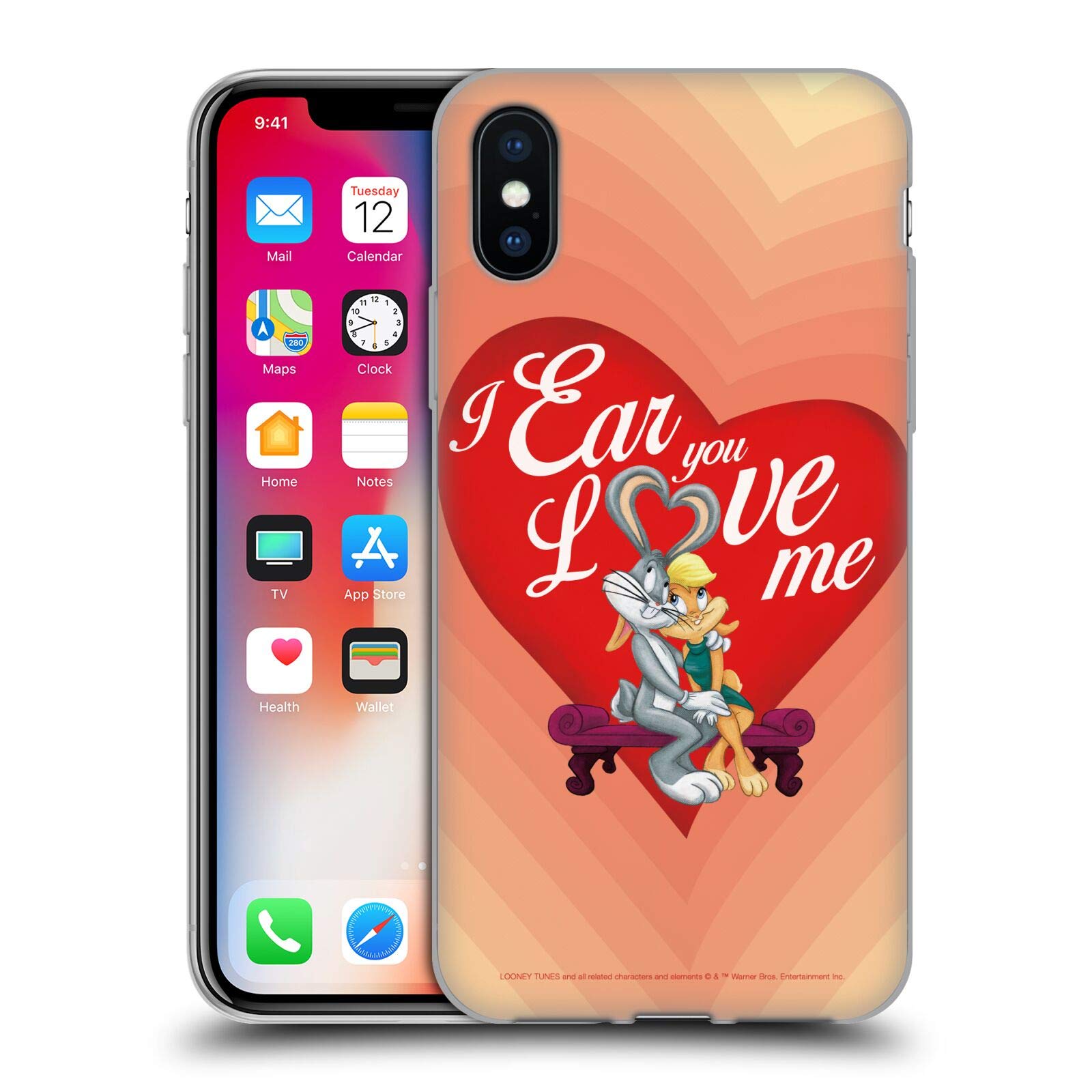 Official Looney Tunes Bugs Bunny & Lola Bunny Soft Gel Phone Case for iPhone X/Xs - Cute Cartoon Character Design, Durable Protection | Perfect Gift for Fans, Daily Use & Themed Parties