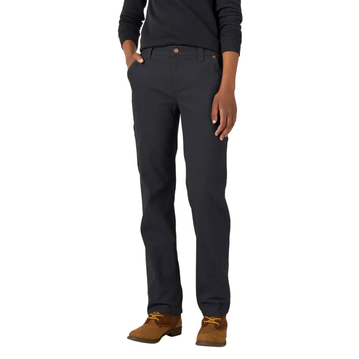Women's Black Carpenter Duck Pants - Durable Workwear for Construction, Farming & Outdoor Activities