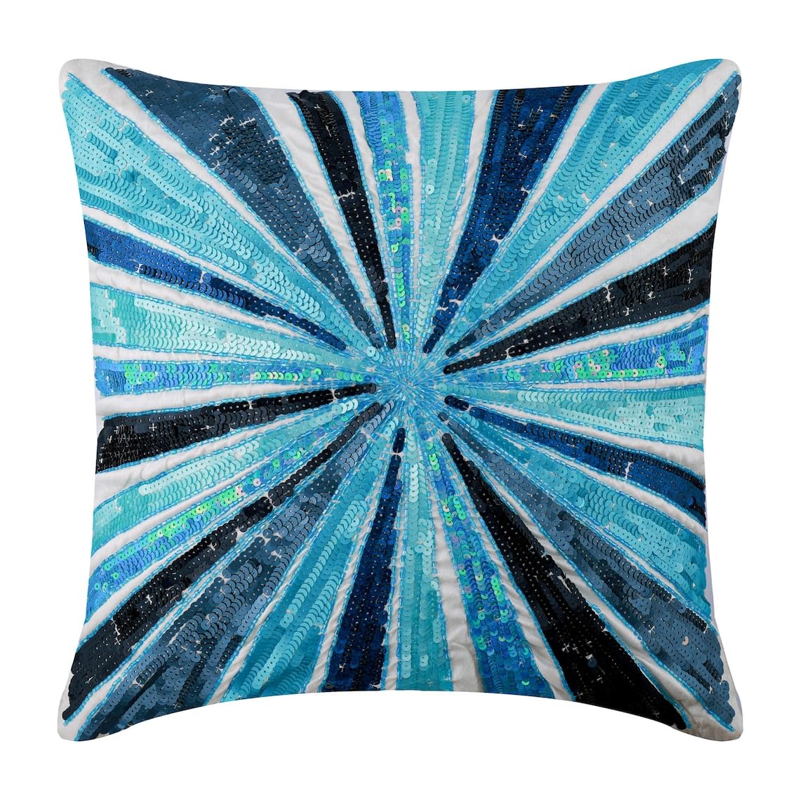 Premium Blue Euro Size Pillow Covers 26x26 inch (65x65 cm) - Silk European Sham with Geometric Art Deco Design - Luxury Bedding for Easter & Home Decor - Perfect for Sofas, Beds, and Guest Rooms