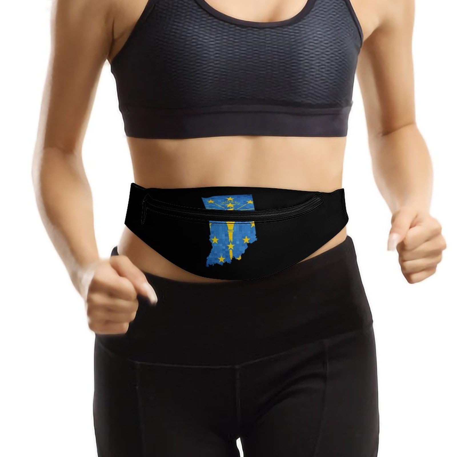 **Indiana State Map Belt Bag - Adjustable Waist Pouch & Crossbody Bag for Women & Men - Perfect for Hiking, Travel & Outdoor Adventures**
