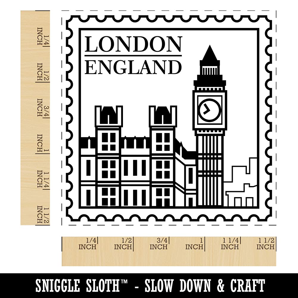 Big Ben London England Travel Souvenir Self-Inking Rubber Stamp - 1.5 Inch Large Blue Ink Stamper for Passport, Scrapbooking & Journaling