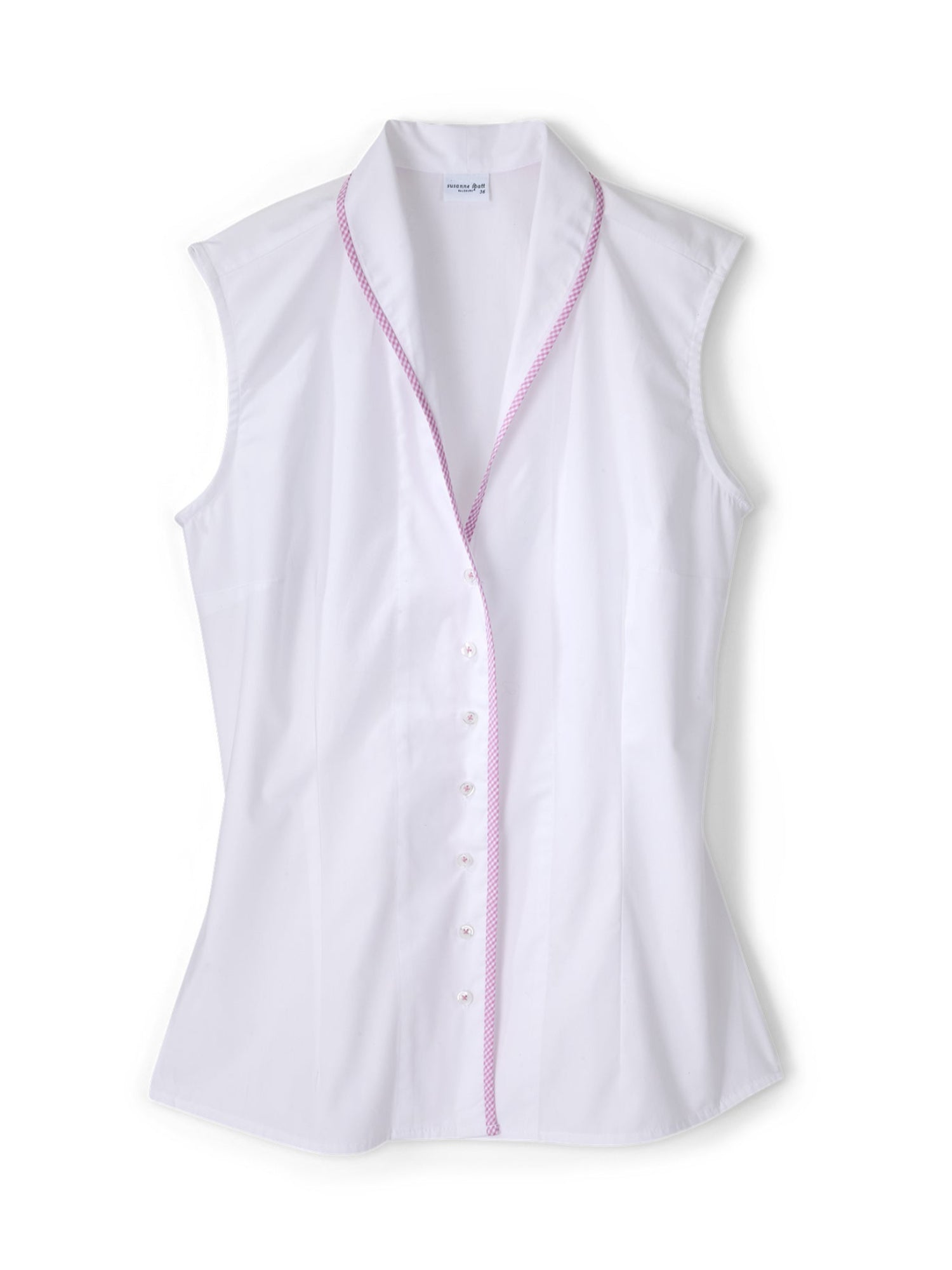 Monika Vichy Sleeveless Shirt for Women - Stylish Checkered Pattern Summer Blouse - Perfect for Casual Outings, Beach Vacations & Office Wear