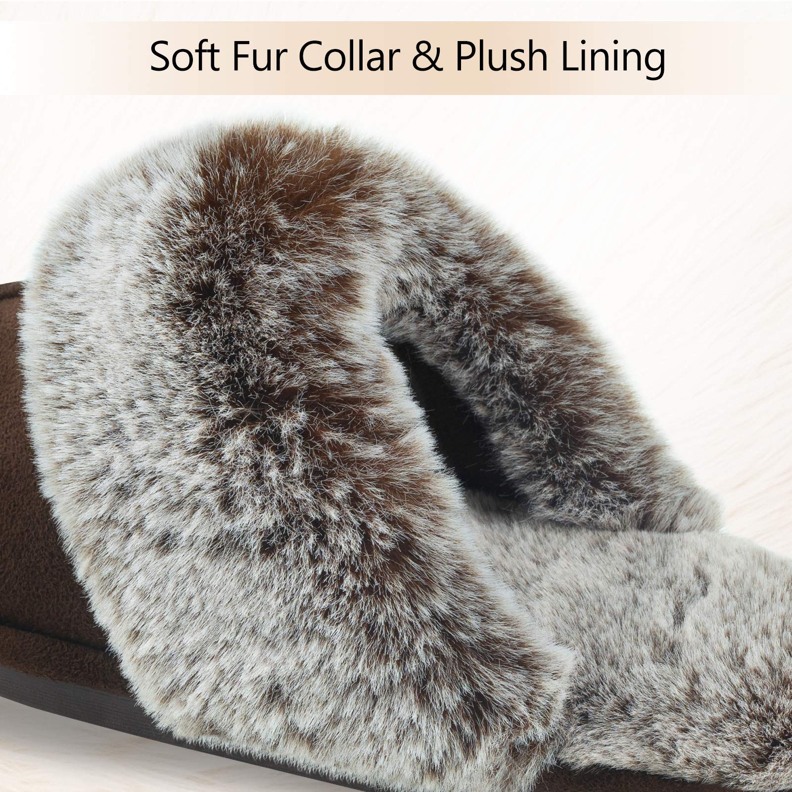 Women's Fuzzy Fluffy House Slippers - Cozy Faux Fur Indoor Shoes with Memory Foam & Anti-Skid Rubber Sole | Warm Soft Comfort for Home, Lounge, Winter Wear