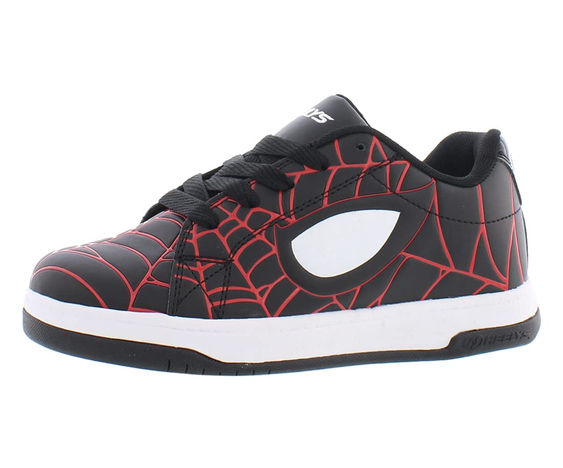 HEELYS Boys Split Spiderman Light Up Wheels Sneakers - Black/Red/White - Kids & Adults Sizes 4-13 - Perfect for School, Play & Superhero Adventures