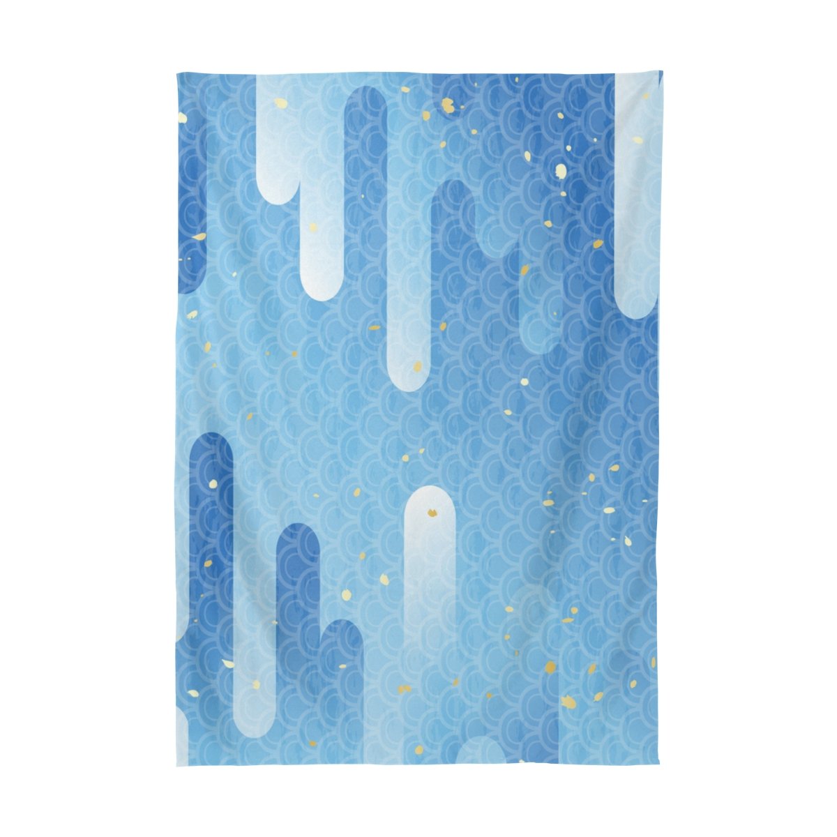 ALAZA U Life Stripe Mermaid Moire Blue Ocean Sea Tablecloth - Waterproof Rectangle Square Round Table Cover Protector for Dining, Living Room, Party & Outdoor Events