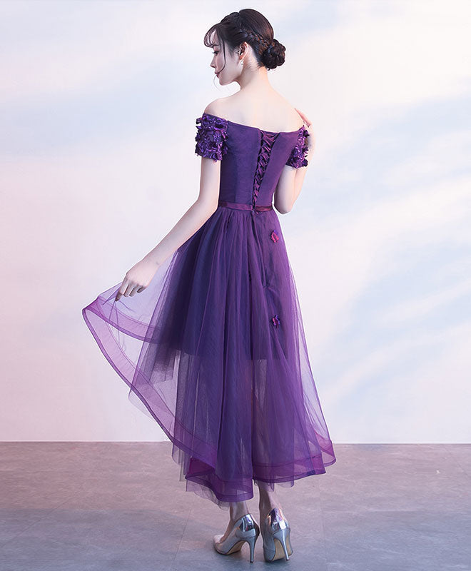 Elegant Purple Tulle Lace Short Prom Dress for Women - Sexy Evening Gown for Homecoming, Cocktail Party & Formal Events