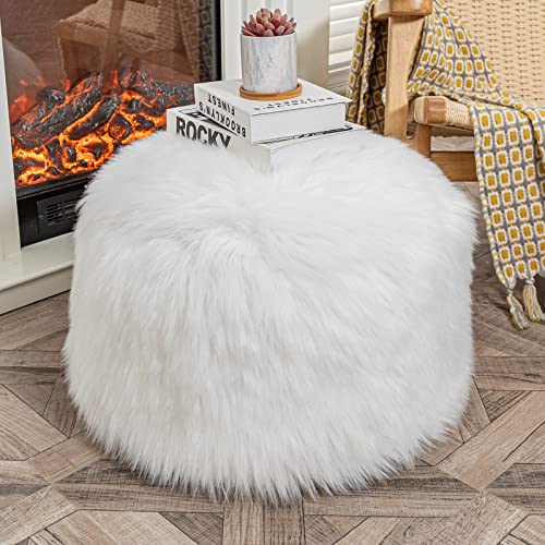White Pouf Cover No Filler