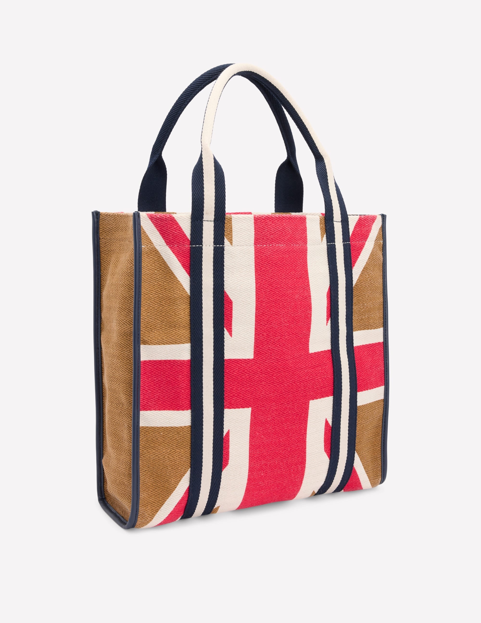 Stylish Neutral Union Jack Canvas Tote Bag - Eco-Friendly Reusable Shopping Bag for Groceries, Beach & Daily Use