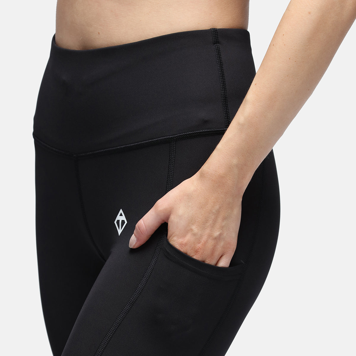Black Diamond Luxe Leggings with Pockets - High Waist Yoga Pants for Women, Comfortable Workout Leggings for Running, Gym & Lounge
