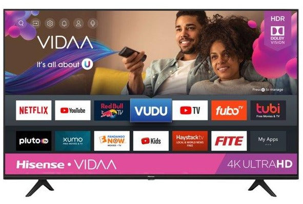 Hisense 65A60GMV VIDAA A6 Series 4K Ultra HD Smart TV with HDR, Dolby Audio, Voice Remote - Perfect for Home Theater, Gaming & Streaming Netflix, Prime Video