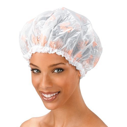 Waterproof Reusable Shower Cap for Women - Elastic Band Plastic Shower Cap - Salon & Spa Hair Protection - Perfect for Bathing, Swimming & Hair Treatments