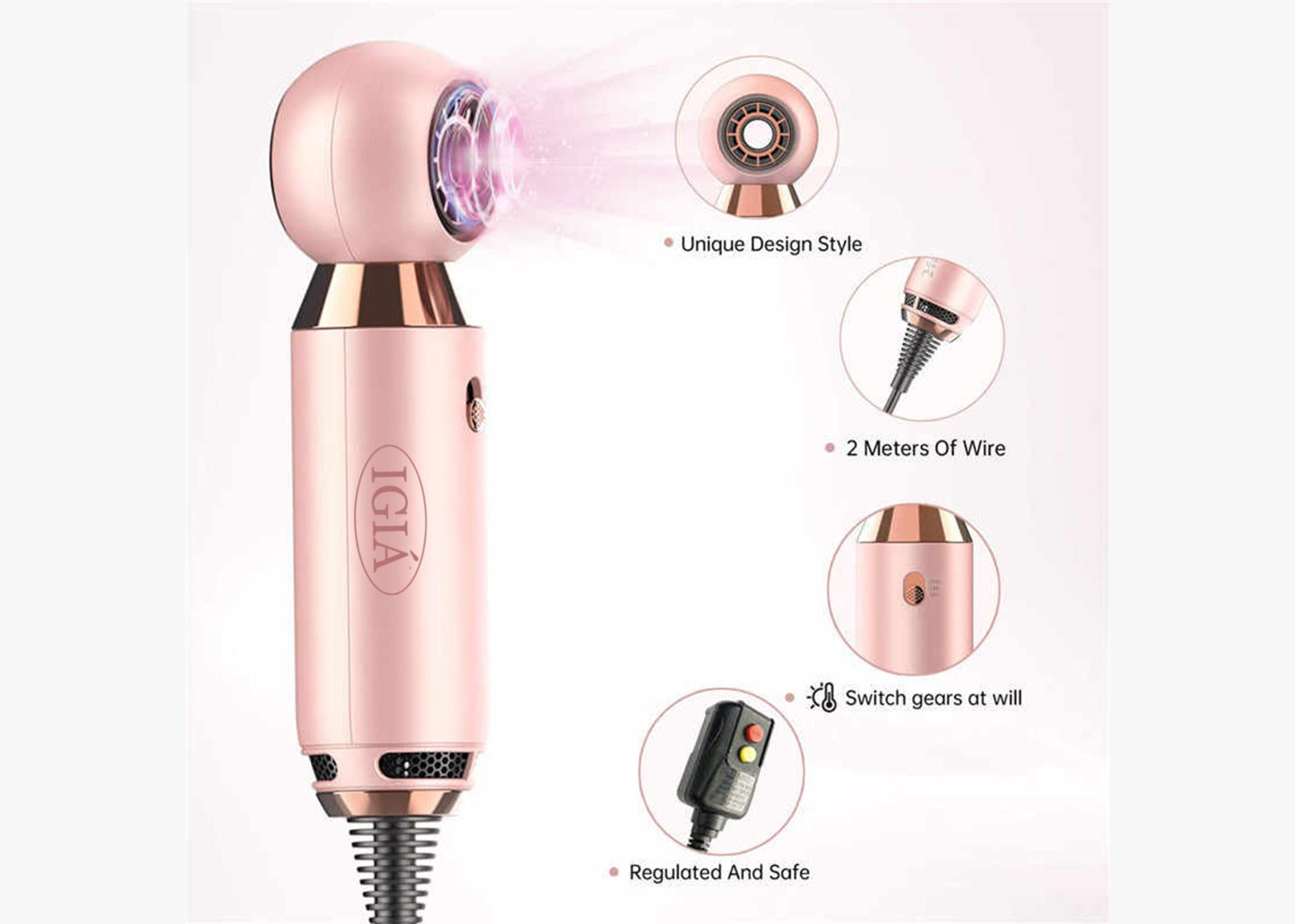 Professional Cyclone Heat Hair Dryer - Fast Drying, Ionic Technology for Frizz-Free Shine | Perfect for Home, Salon & Travel Use