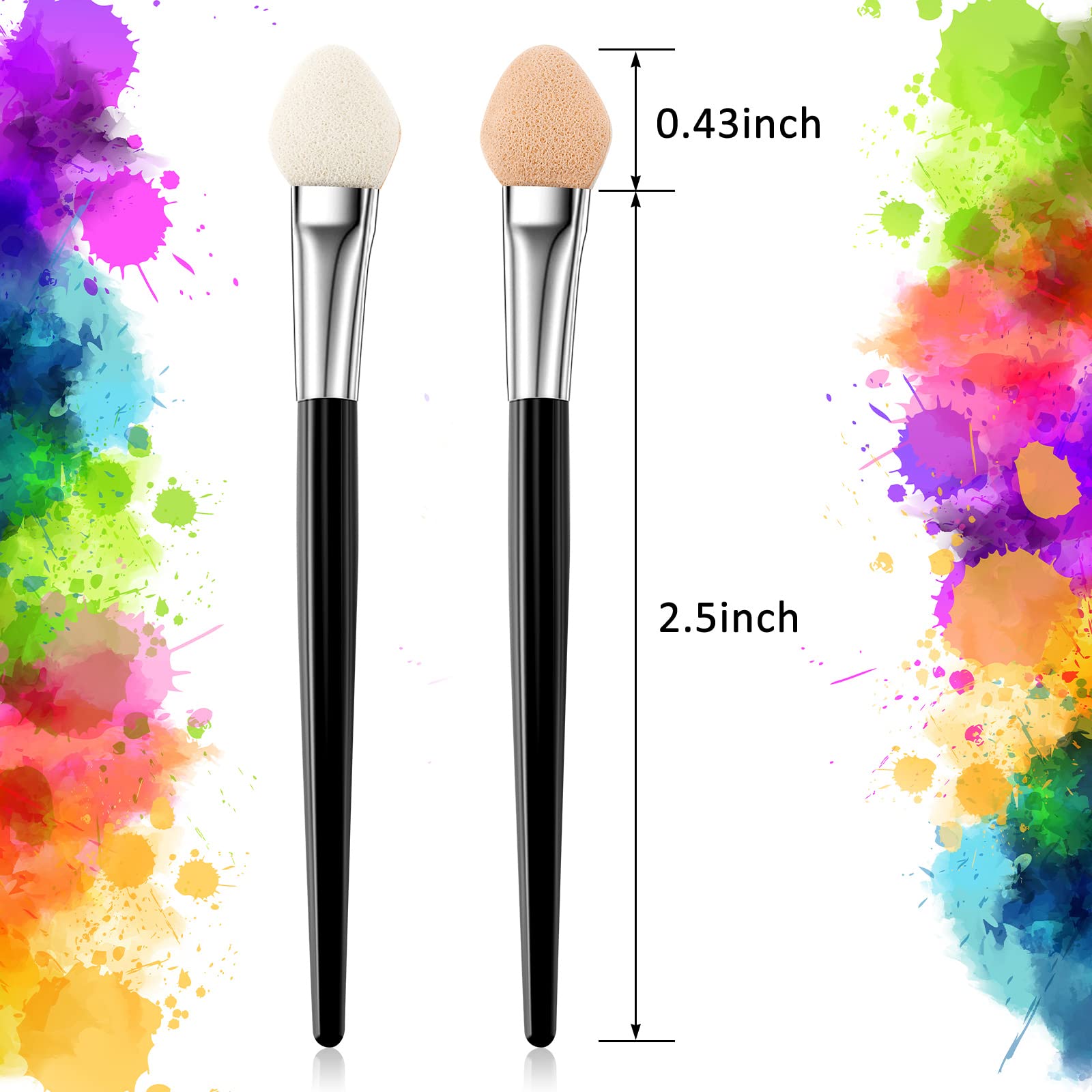 Zopeal 48-Piece Sponge Applicators for Ink, Paint & Pastel Blending - Small Detail Brushes for Artists, DIY Scrapbooking & Card Making - Perfect for Fine Art, Craft Projects & Mixed Media Techniques