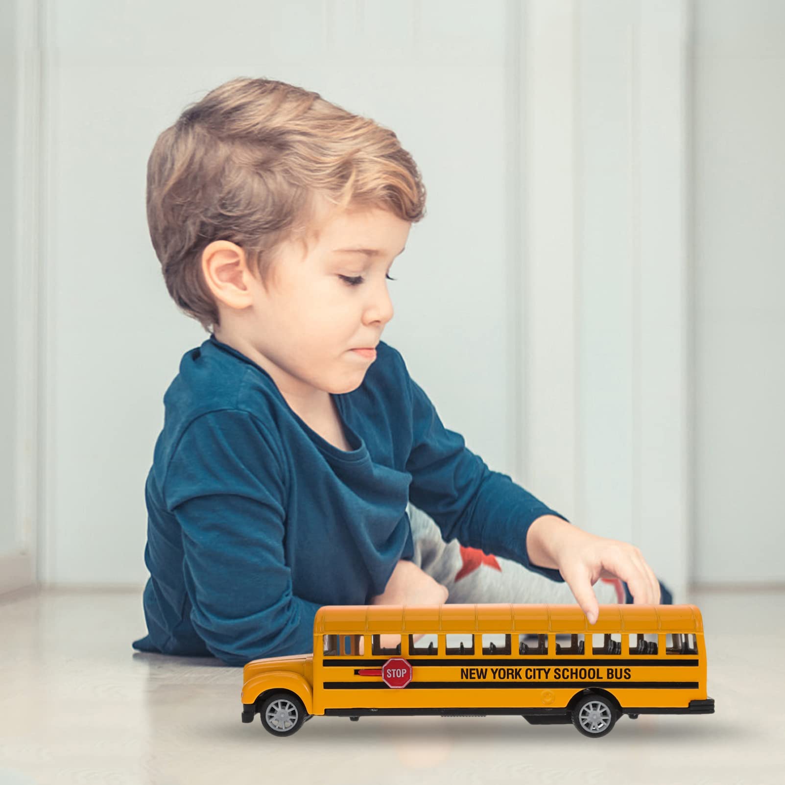 ibasenice 1Pc School Bus Toy Car - Realistic Miniature Model Vehicle for Kids & Toddlers | Perfect for Pretend Play, Early Learning & Collectible Display