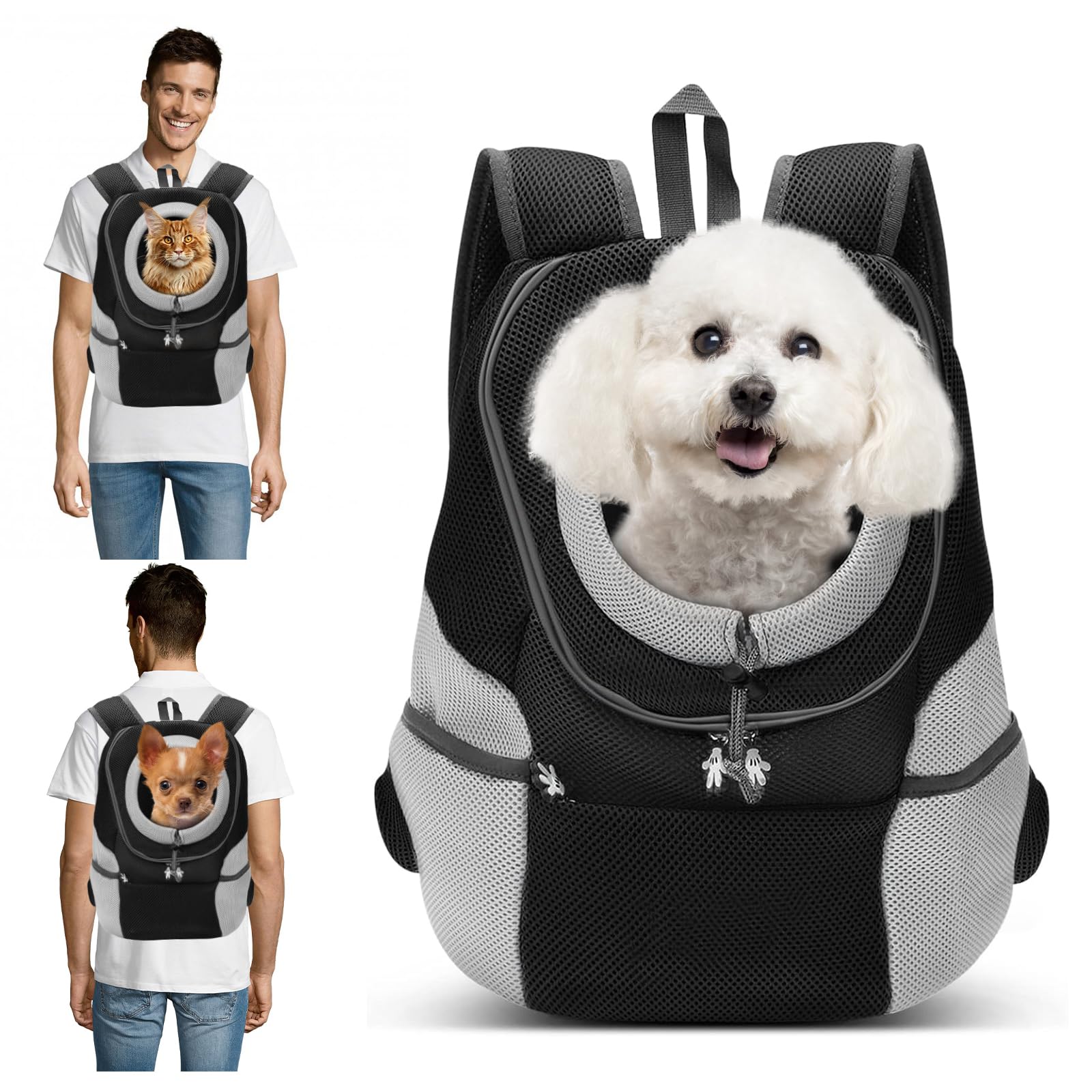 Dog Backpack Carrier for Small Dogs & Cats - Lightweight Pet Travel Carrier Backpack with Breathable Mesh | Perfect for Hiking, Air Travel & Outdoor Adventures