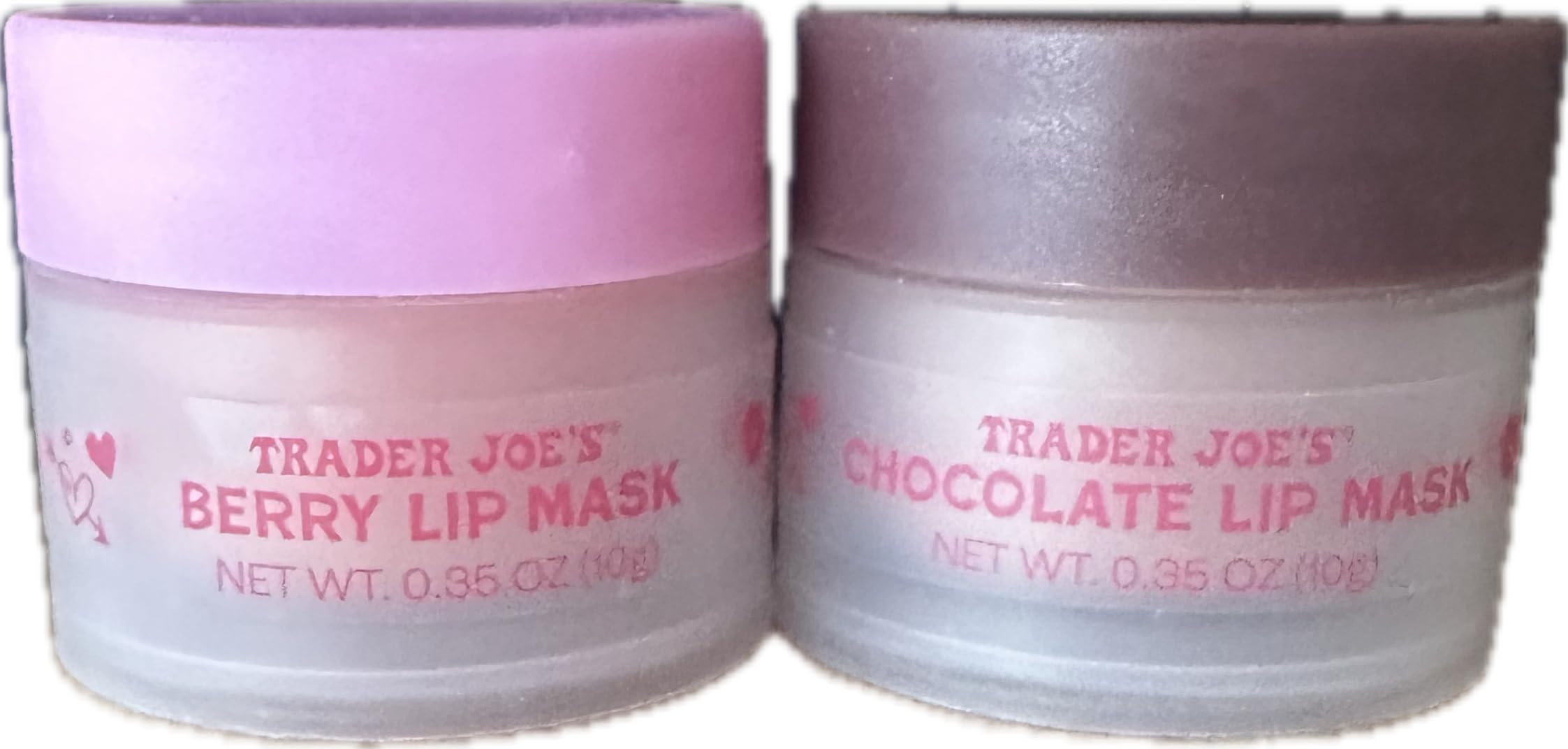 Trader Joe's Chocolate & Berry Lip Mask Duo - 0.35 oz Each - Hydrating Lip Care for Dry, Chapped Lips - Perfect for Nighttime Use and Winter Skincare