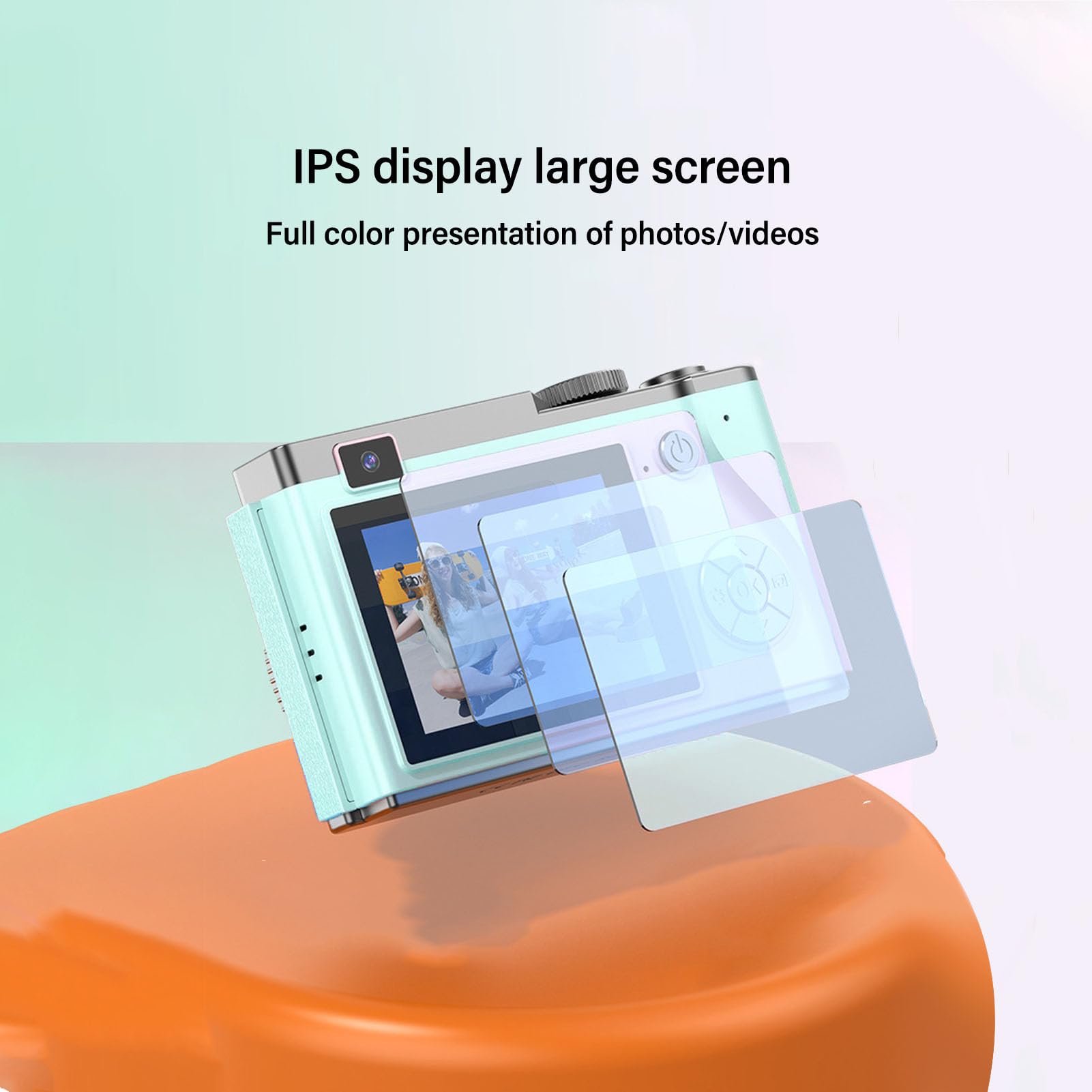 48MP HD 1080P Vlogging Camera with Autofocus & 16X Digital Zoom - Compact Point and Shoot Digital Camera for Teens & Beginners (Light Green) - Perfect for Travel, YouTube Videos & Everyday Photography