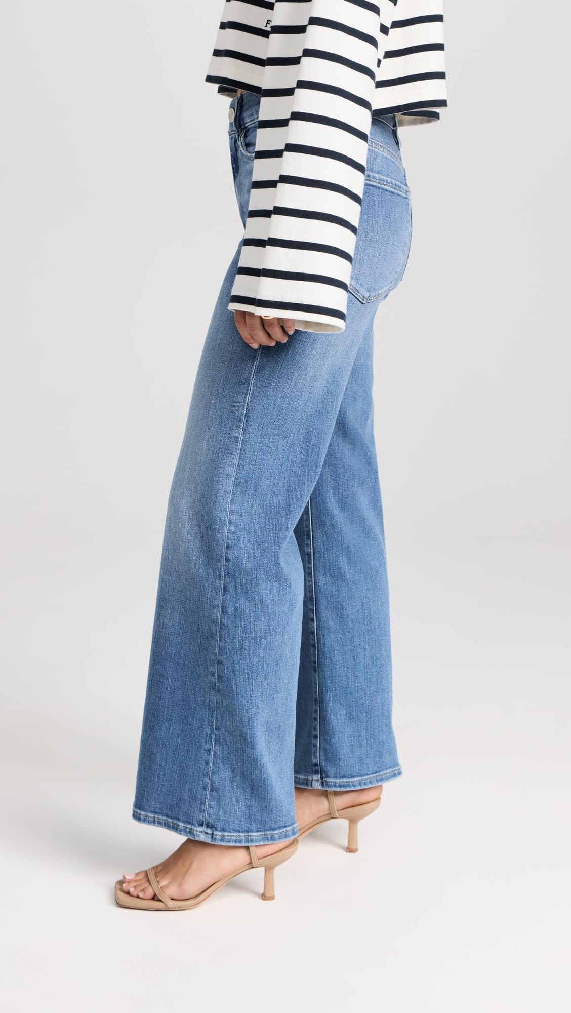 FRAME Women's Petite Le Pixie Slim Palazzo Jeans - High Waisted Wide Leg Denim Pants for Casual & Office Wear