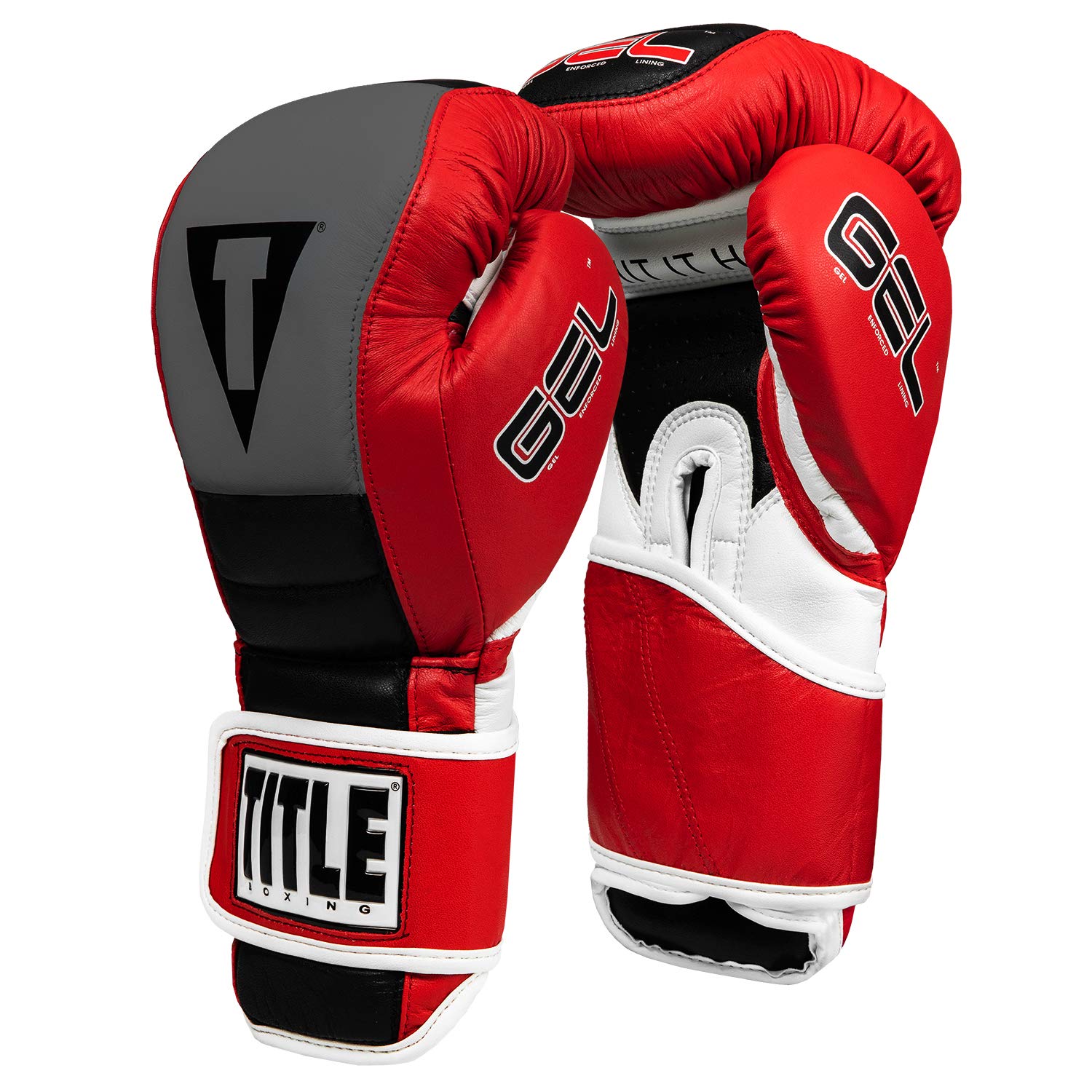 Title Gel Rush Bag Gloves - 12 oz Boxing Training Gloves for Men & Women - Red/Gray/Black - Perfect for Heavy Bag Workouts, Sparring & MMA Training