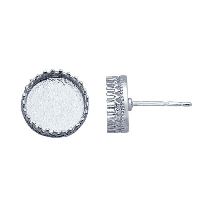 Sterling Silver 4mm to 8mm Round Cabochon Post Earrings - Blank Jewelry Settings for Gemstones - Perfect for DIY Earring Making, Gift Giving & Everyday Wear