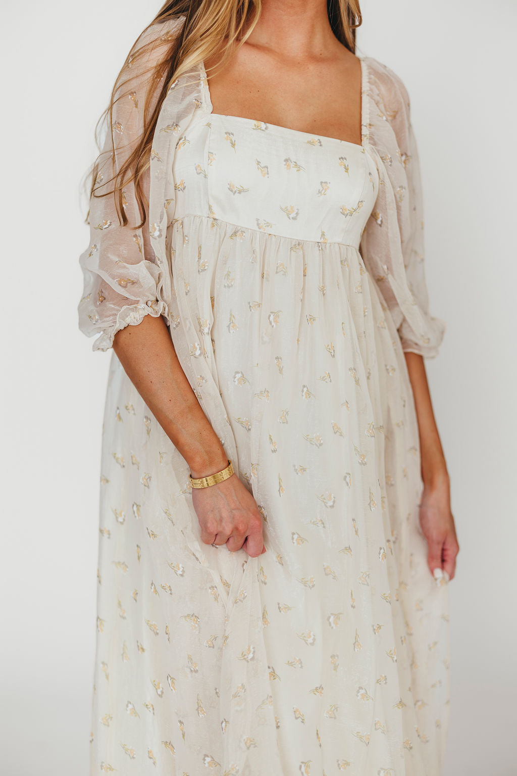 Butter Floral Smocked Maternity Maxi Dress - Bump Friendly, Inclusive Sizing S-3XL for Pregnancy, Baby Showers & Summer Vacations