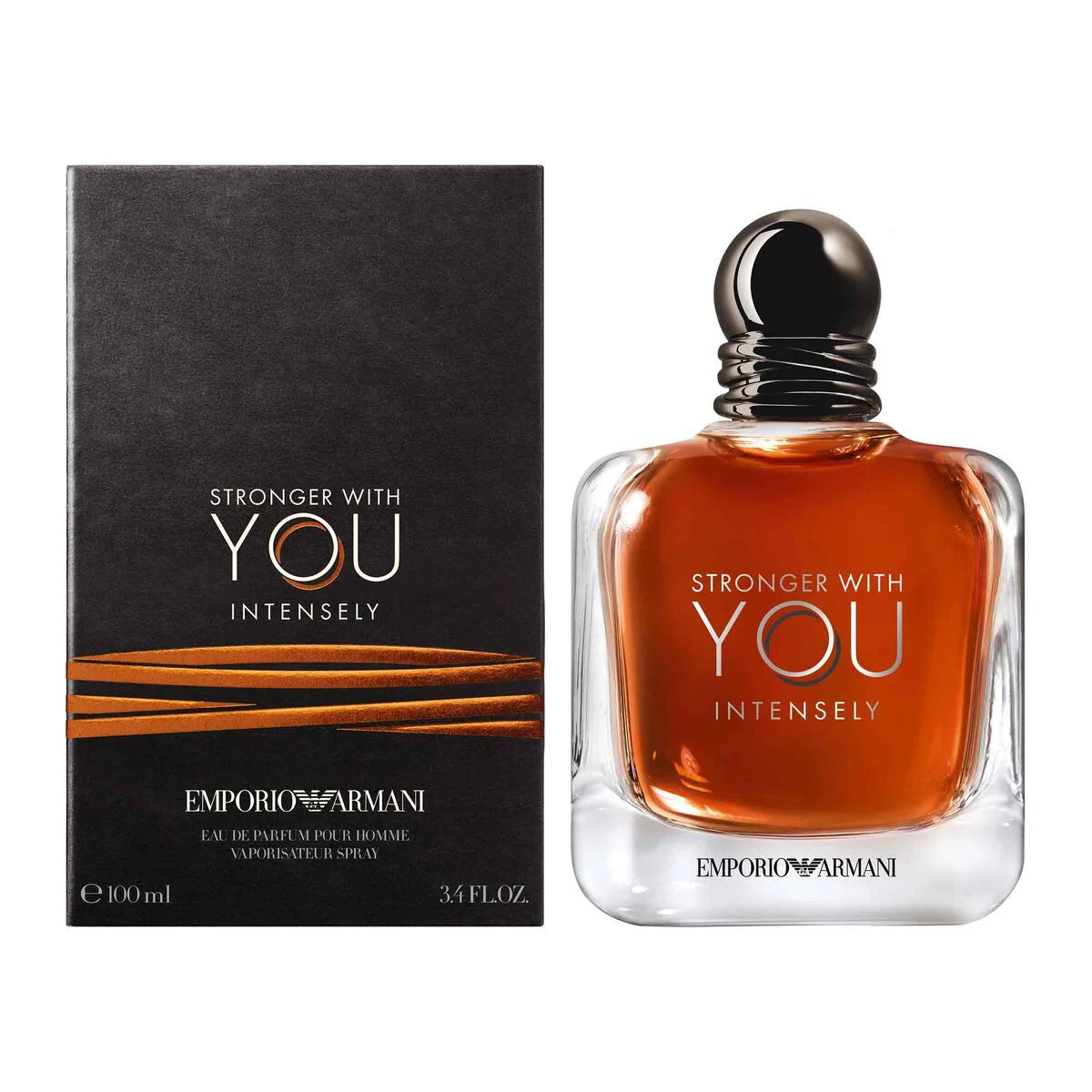 EMPORIO ARMANI Stronger With You Intensely Eau de Parfum 100ml for Men - Long Lasting Fragrance for Date Night & Special Occasions