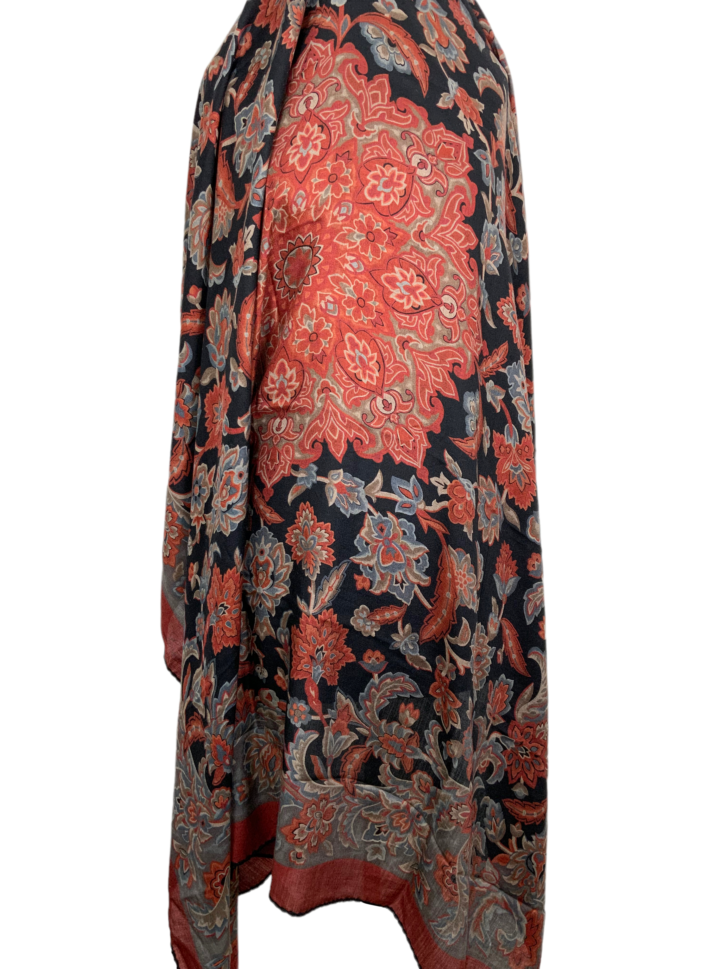 Loro Piana Floral Cashmere Shawl Scarf - Luxury Soft Wrap for Women, Elegant Winter Accessory for Parties, Weddings & Travel