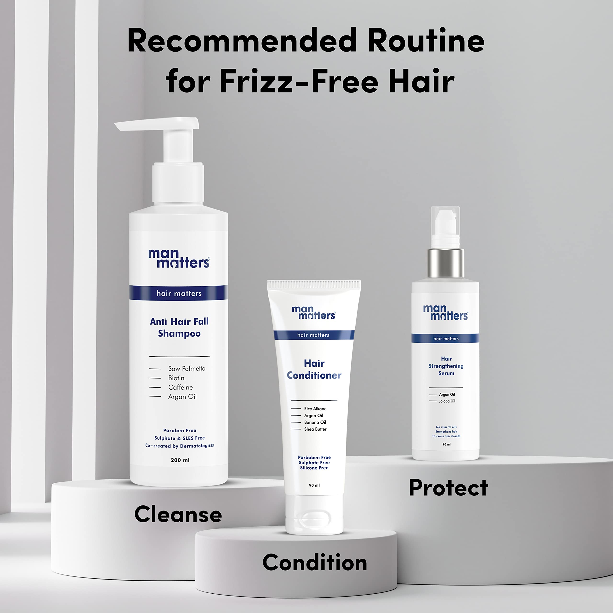 Man Matters Hair Serum for Men - 90 mL with Jojoba & Argan Oil | Frizz-Free, Silky & Shiny Hair Treatment | Non-Sticky Formula for Instant Smoothness | Perfect for Daily Styling & Special Occasions