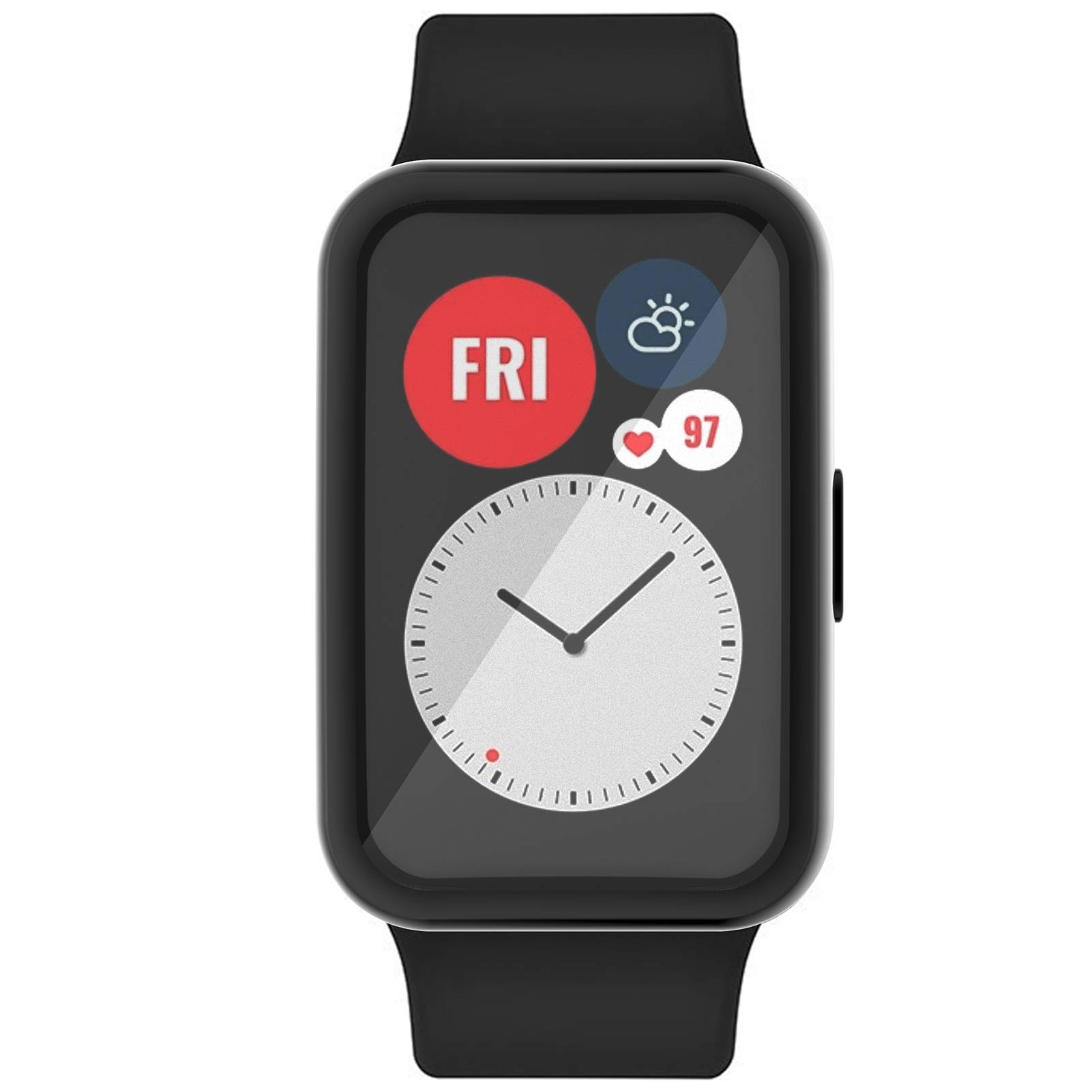 TPU Full Coverage Screen Protector for HUAWEI WATCH FIT - Scratch-Resistant, High Sensitivity, Black Case Cover | Perfect for Workouts, Running & Daily Use
