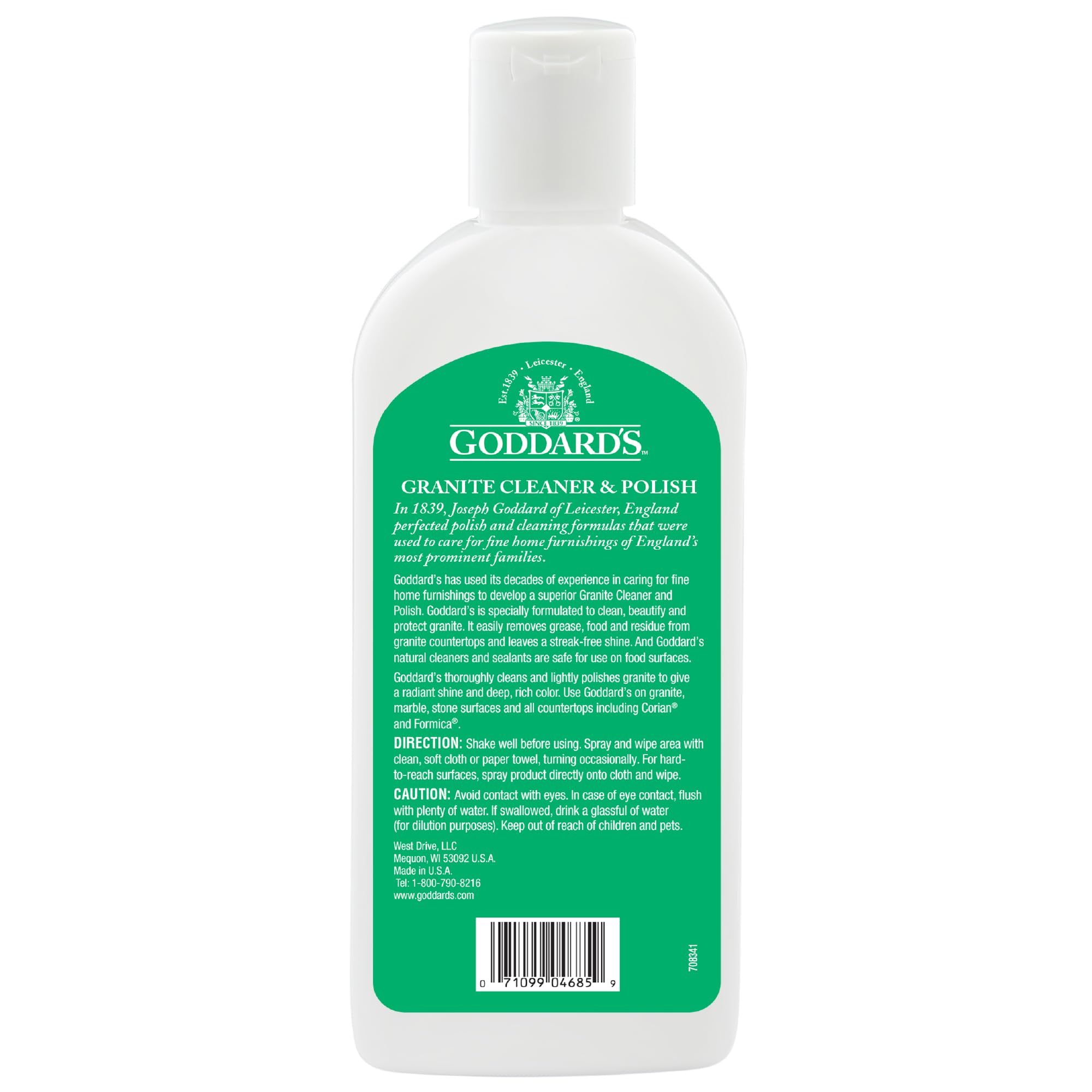 Goddard's Granite & Marble Polish with Carnauba Wax - 8oz Stone Cleaner & Protector for Countertops, Tile, Floors - Removes Water Stains & Restores Shine - Perfect for Kitchen, Bathroom & Outdoor Stone Surfaces