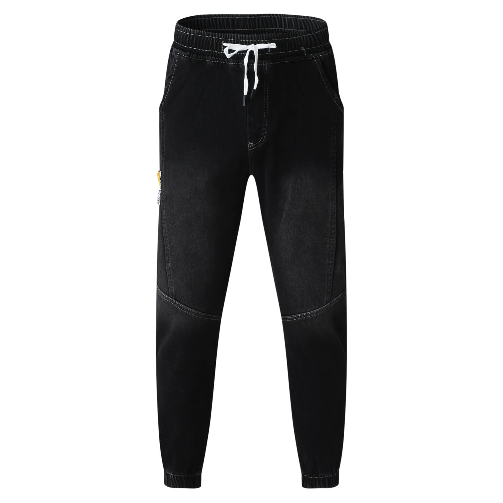 Haroun Men's Stretch Fleece Slim Fit Jeans - Comfortable Plus Size Trousers for Casual Wear & Home Relaxation