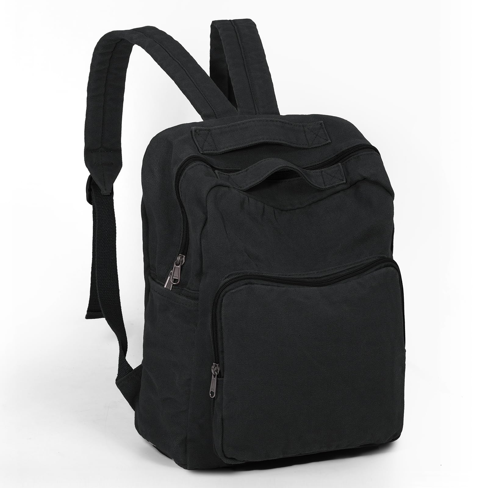 Stylish Vintage Canvas Small Backpack Purse for Women & Teen Girls - Cute Aesthetic Black Mini Backpack for School, College, Travel & Daily Use