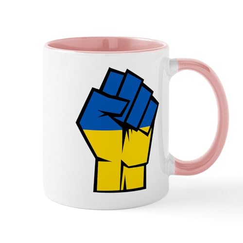 White/Pink Inside - Stand With Ukraine Mugs